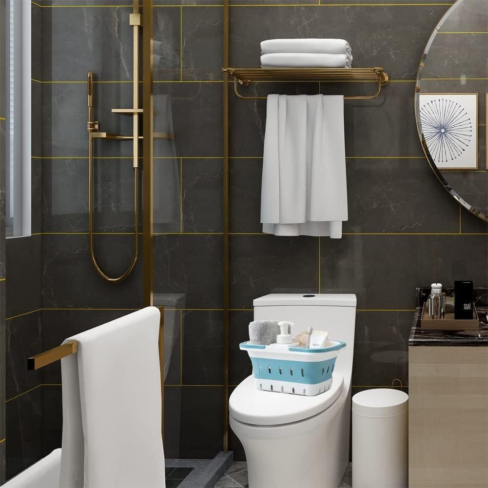 Cesta de Plástico Plegable ANNIYA 6L Azul para Almacenamiento