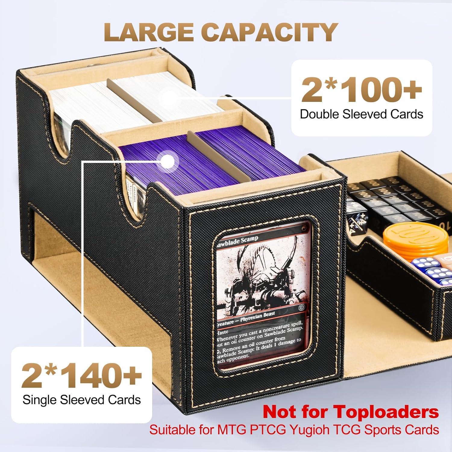 Caja de Deck UAONO para 280+ Cartas con Bandeja para Dados