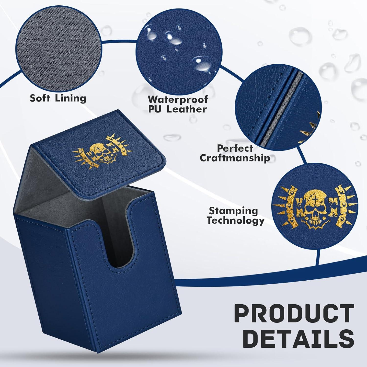 Caja de Barajas ZLCA para 100+ Cartas Coleccionables Azul