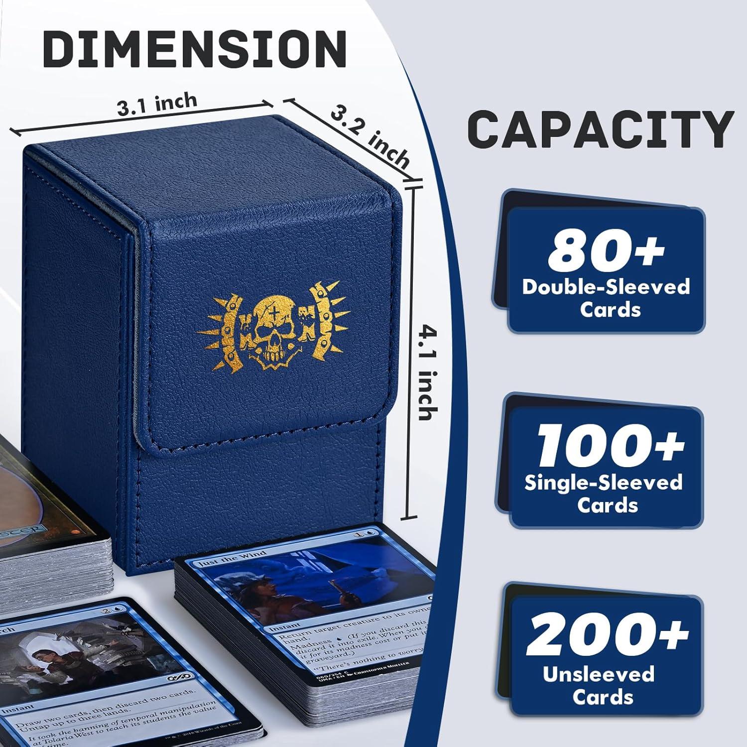 Caja de Barajas ZLCA para 100+ Cartas Coleccionables Azul