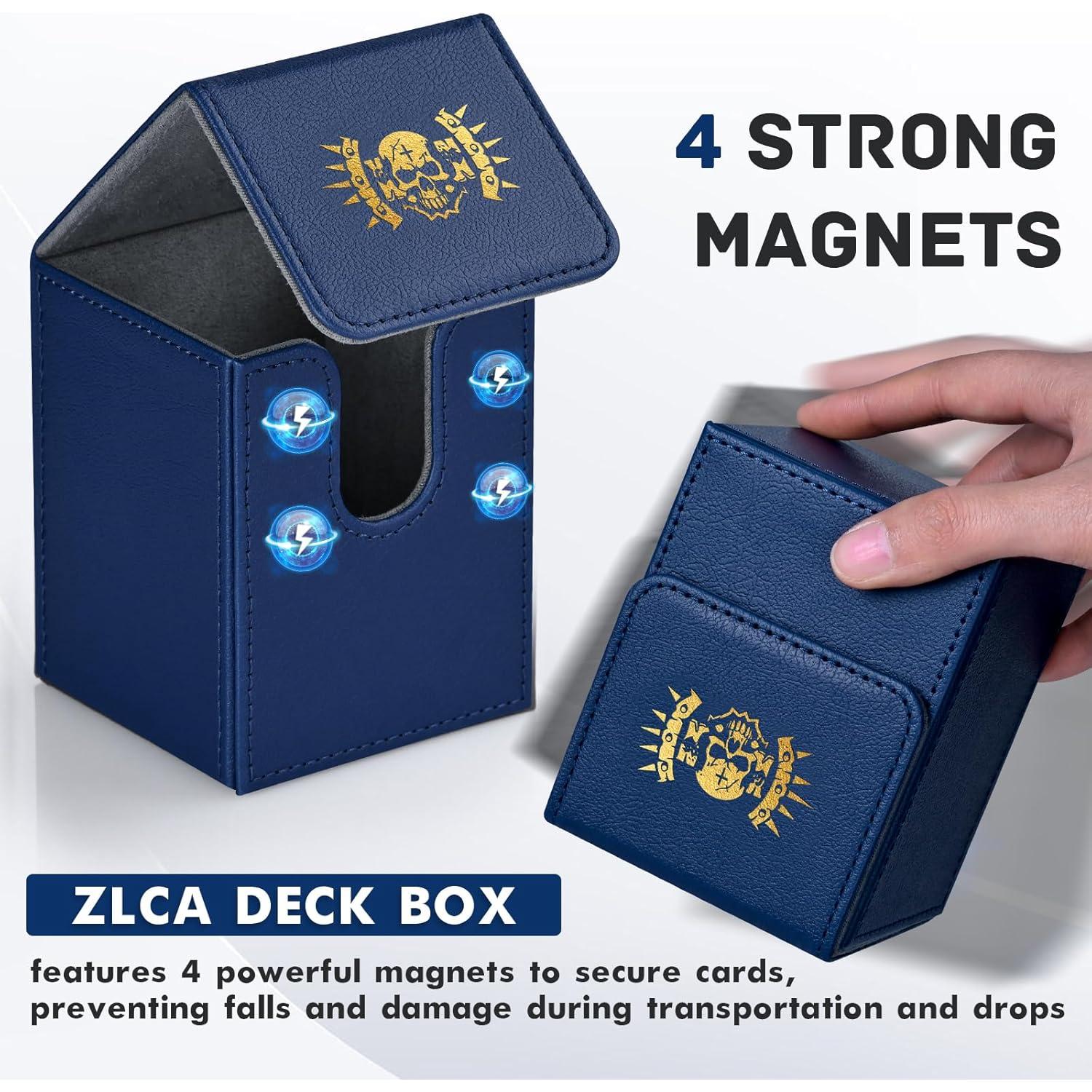 Caja de Barajas ZLCA para 100+ Cartas Coleccionables Azul
