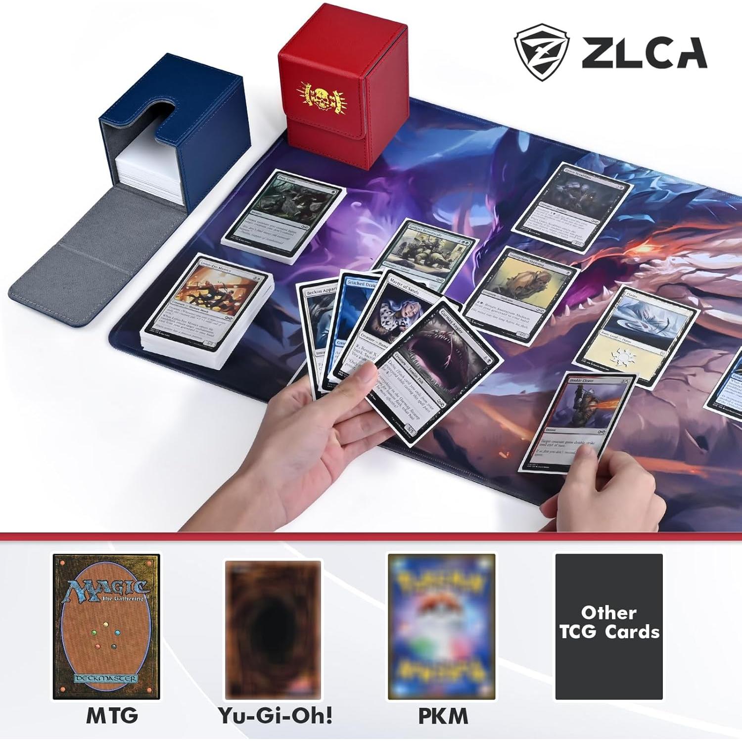 Caja de Barajas ZLCA para 100+ Cartas Coleccionables Azul