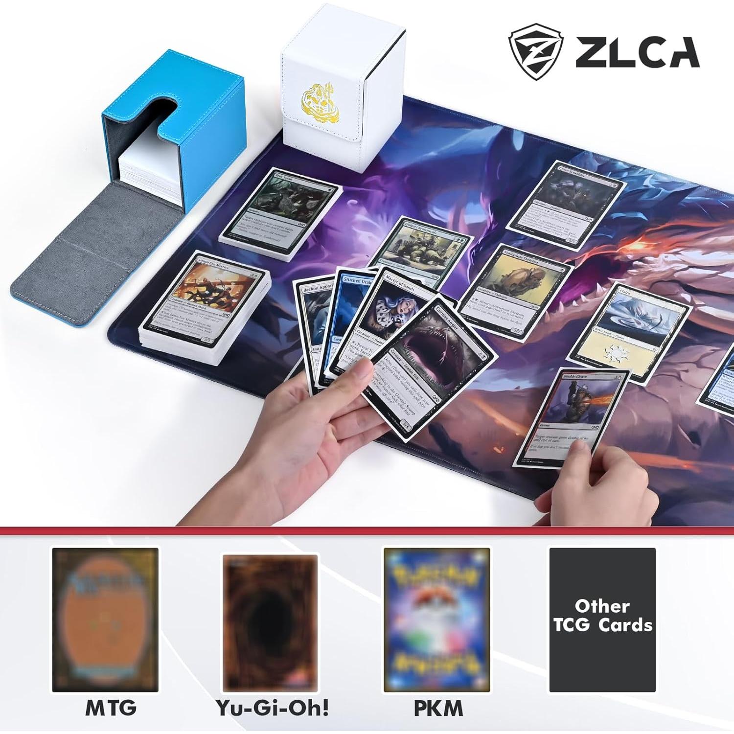 Caja de Barajas ZLCA para 100 Cartas con Divisores Azul