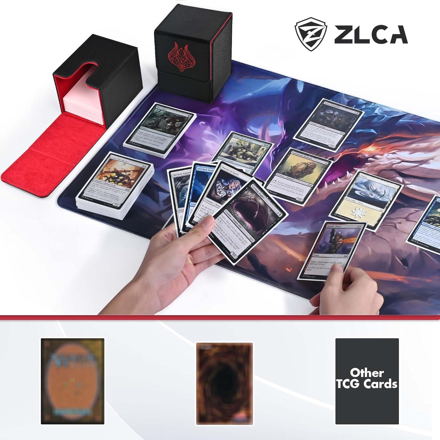 Caja de Barajas ZLCA para MTG 100 Cartas Negro y Rojo