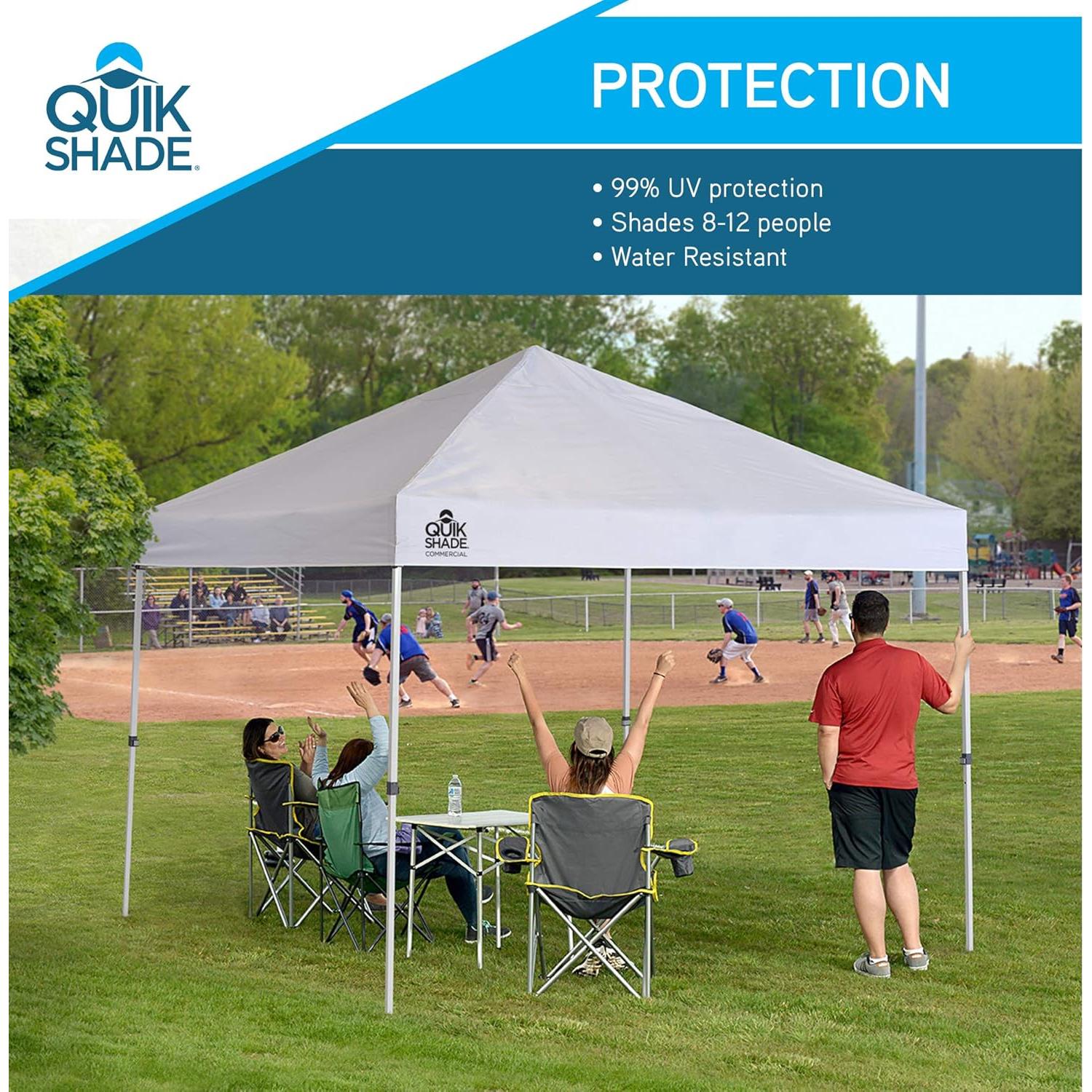 Carpa Quik Shade 10x10 pies Blanca con Panel de Pared