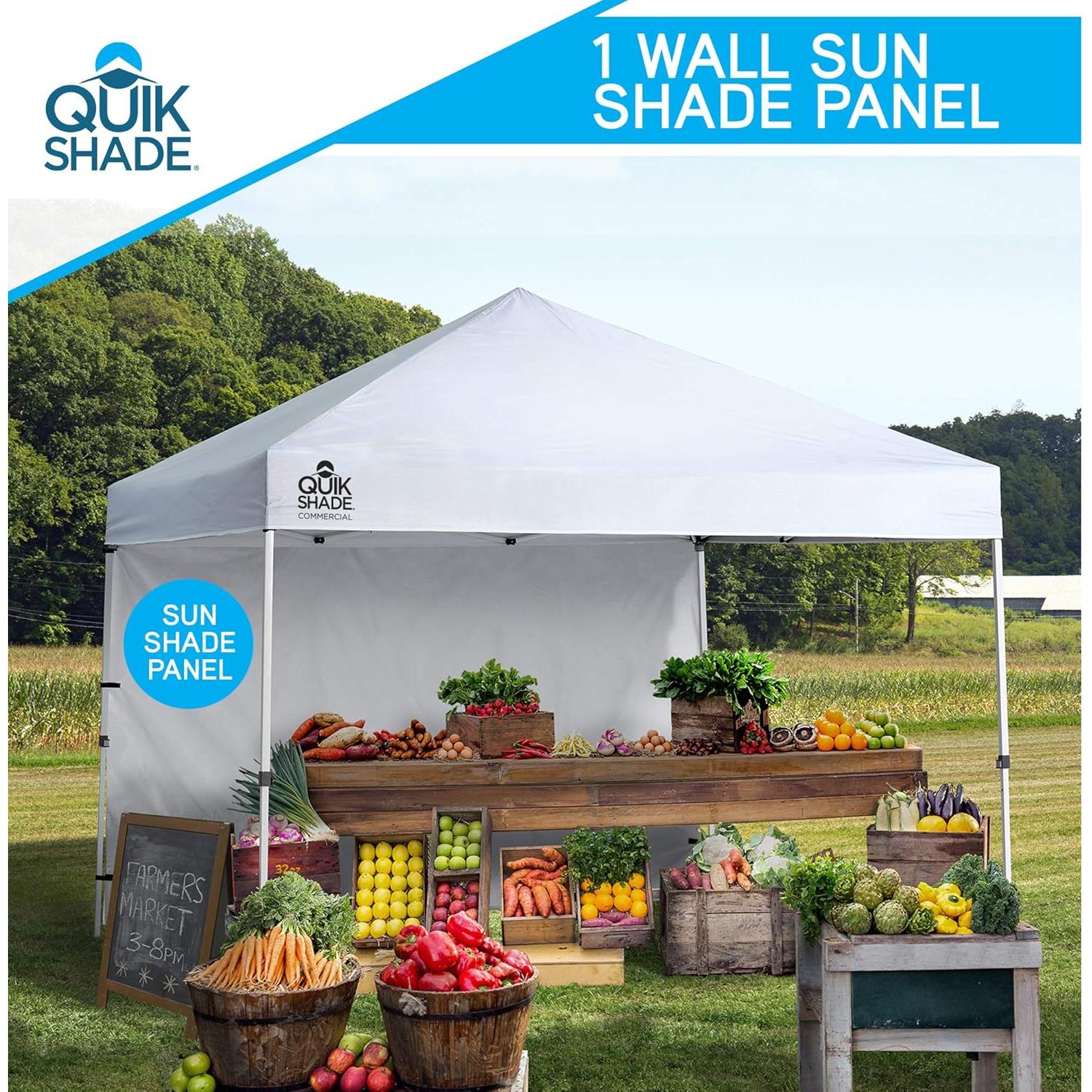 Carpa Quik Shade 10x10 pies Blanca con Panel de Pared