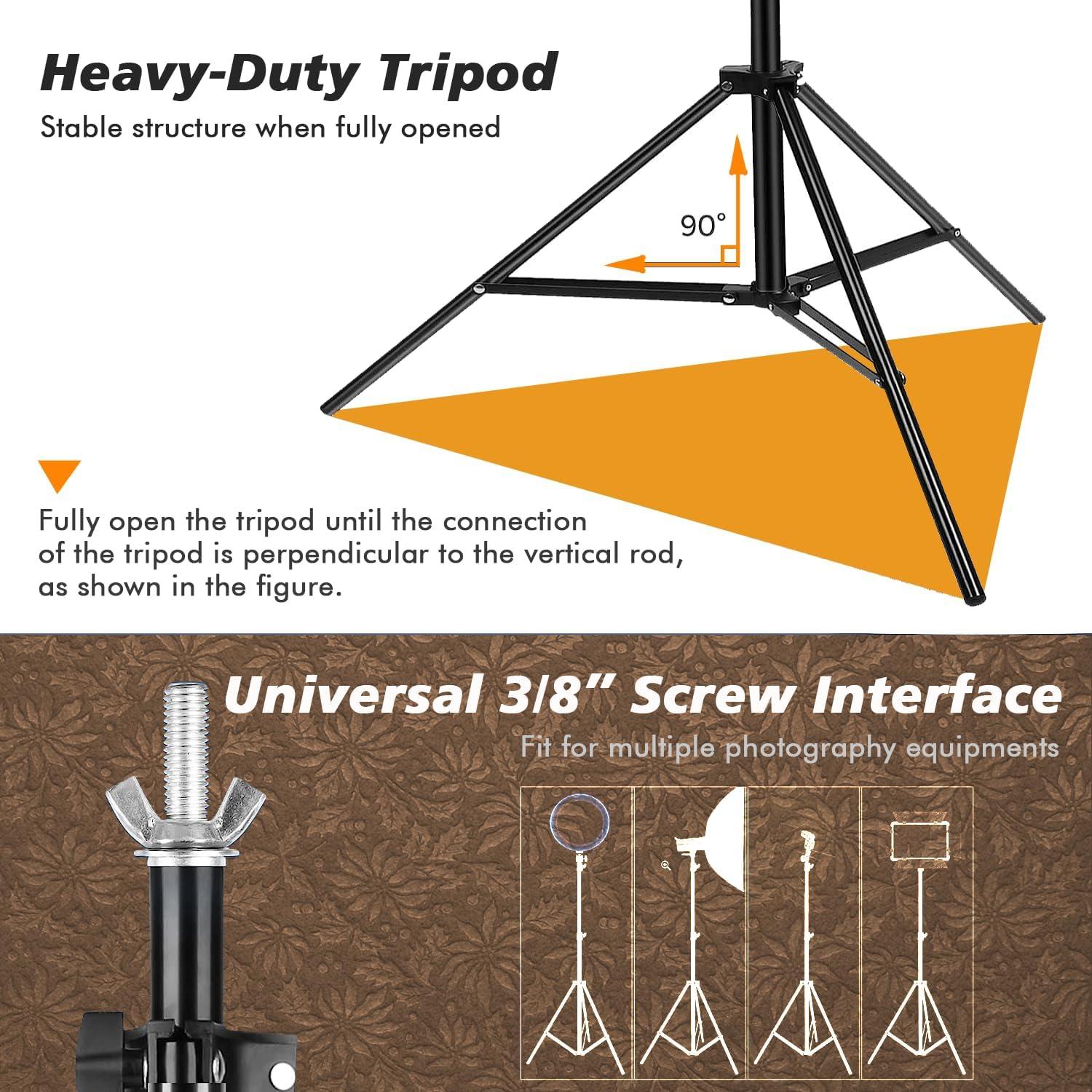 Kit Soporte Fondo Fotográfico Tecdigbo 2x3m Ajustable