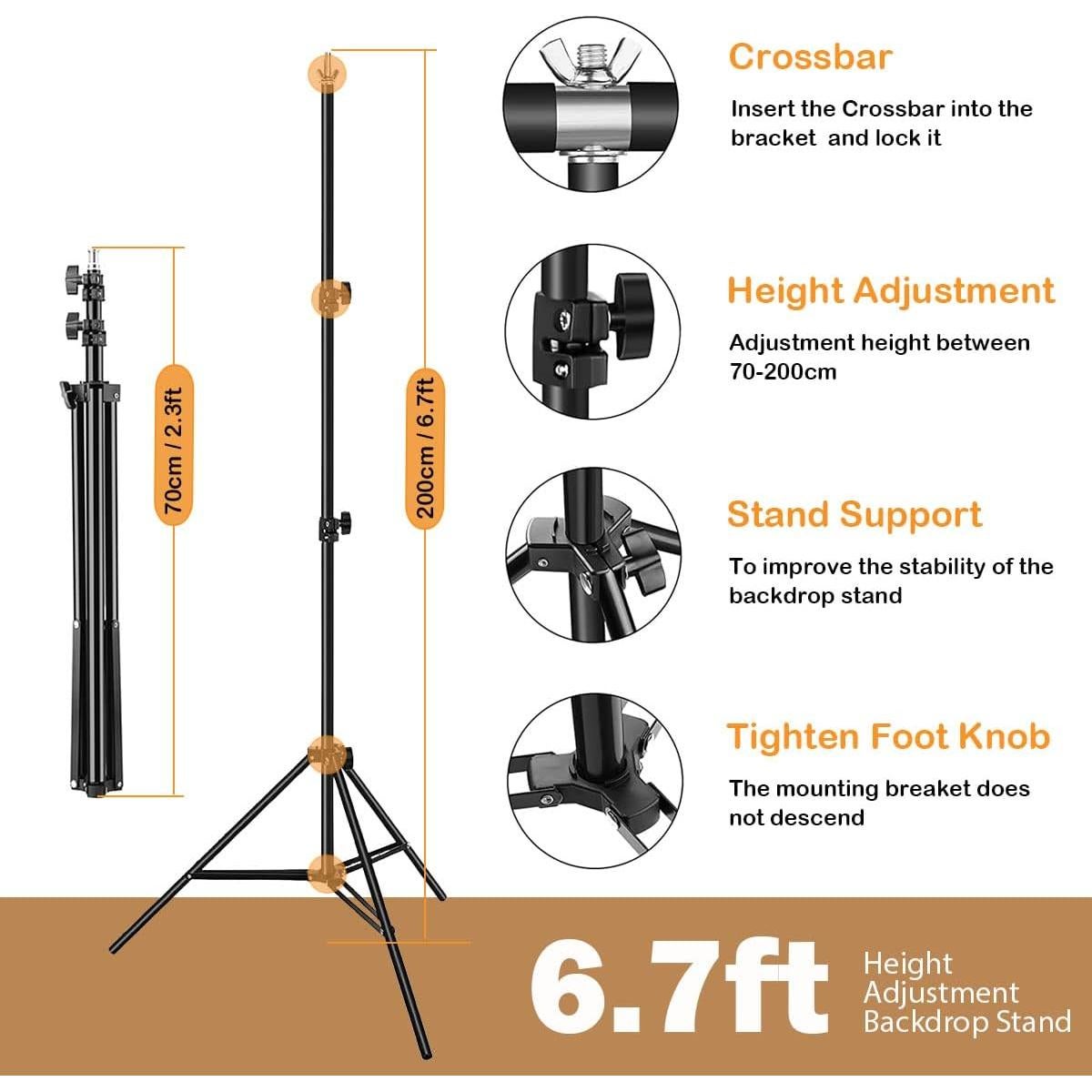 Kit Soporte Fondo Fotográfico Tecdigbo 2x3m Ajustable
