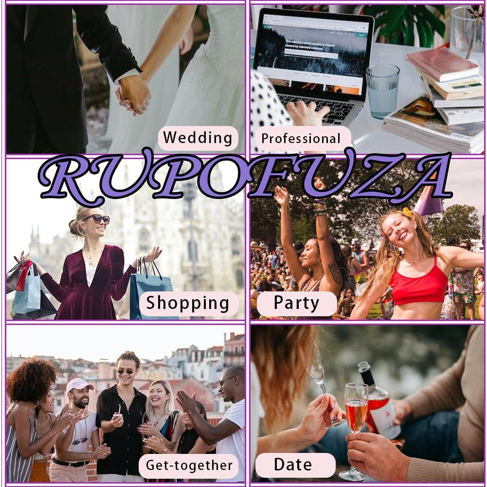 Uñas Postizas Cortas RUPOFUZA 24Pcs Brillantes Azules