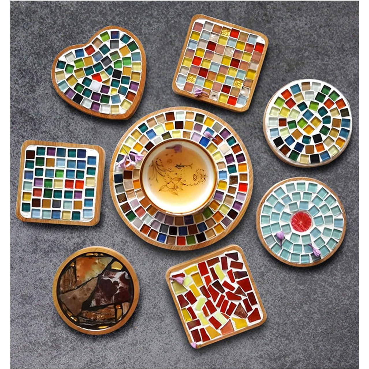 Azulejos de mosaico de vidrio FAIRUO 1x1cm Naranja 100 piezas