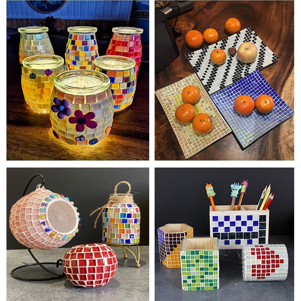 Azulejos de mosaico de vidrio FAIRUO 1x1cm Naranja 100 piezas