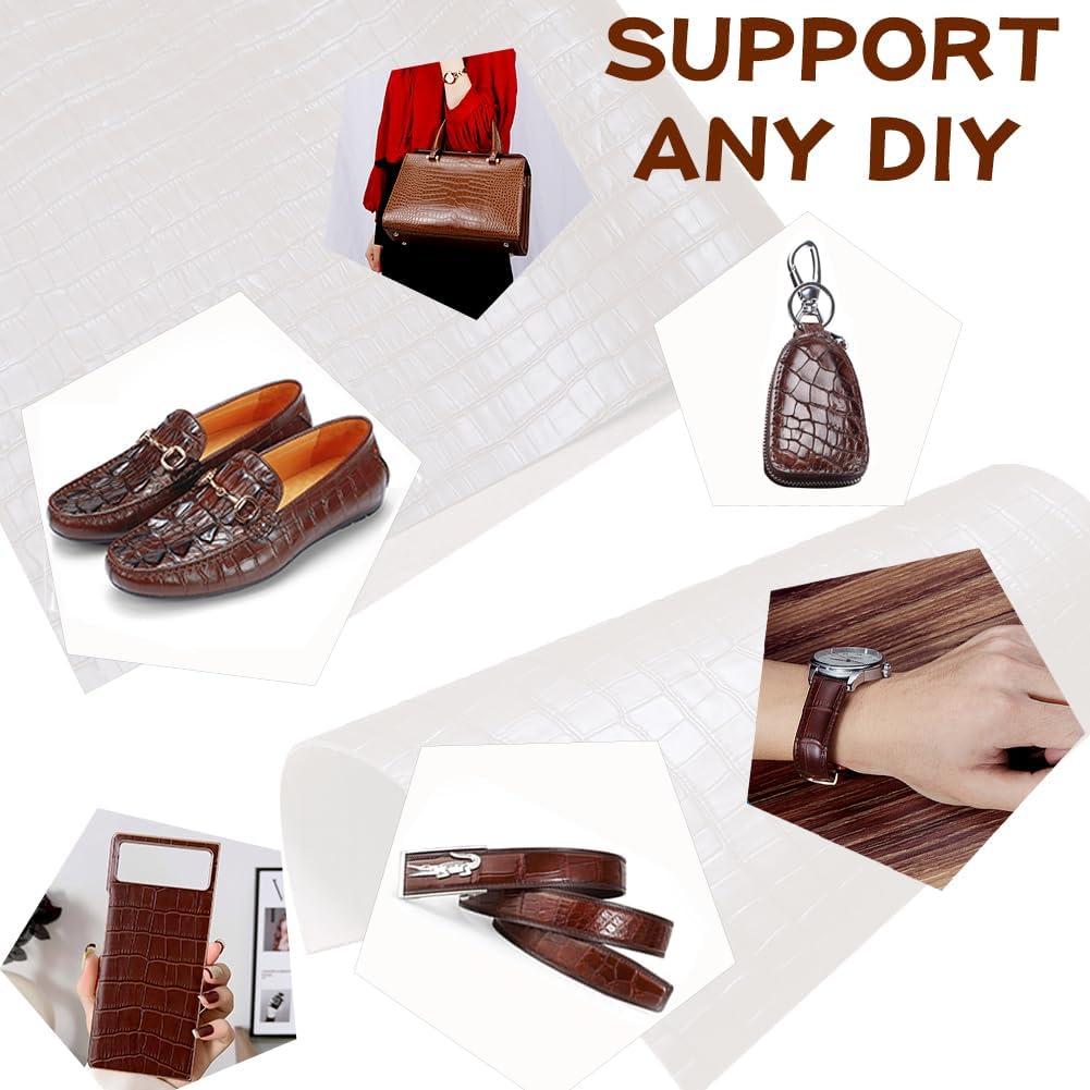 Cuero de Vaca Real 1.4-1.6 mm con Estampado de Caimán 25.4x25.4 cm