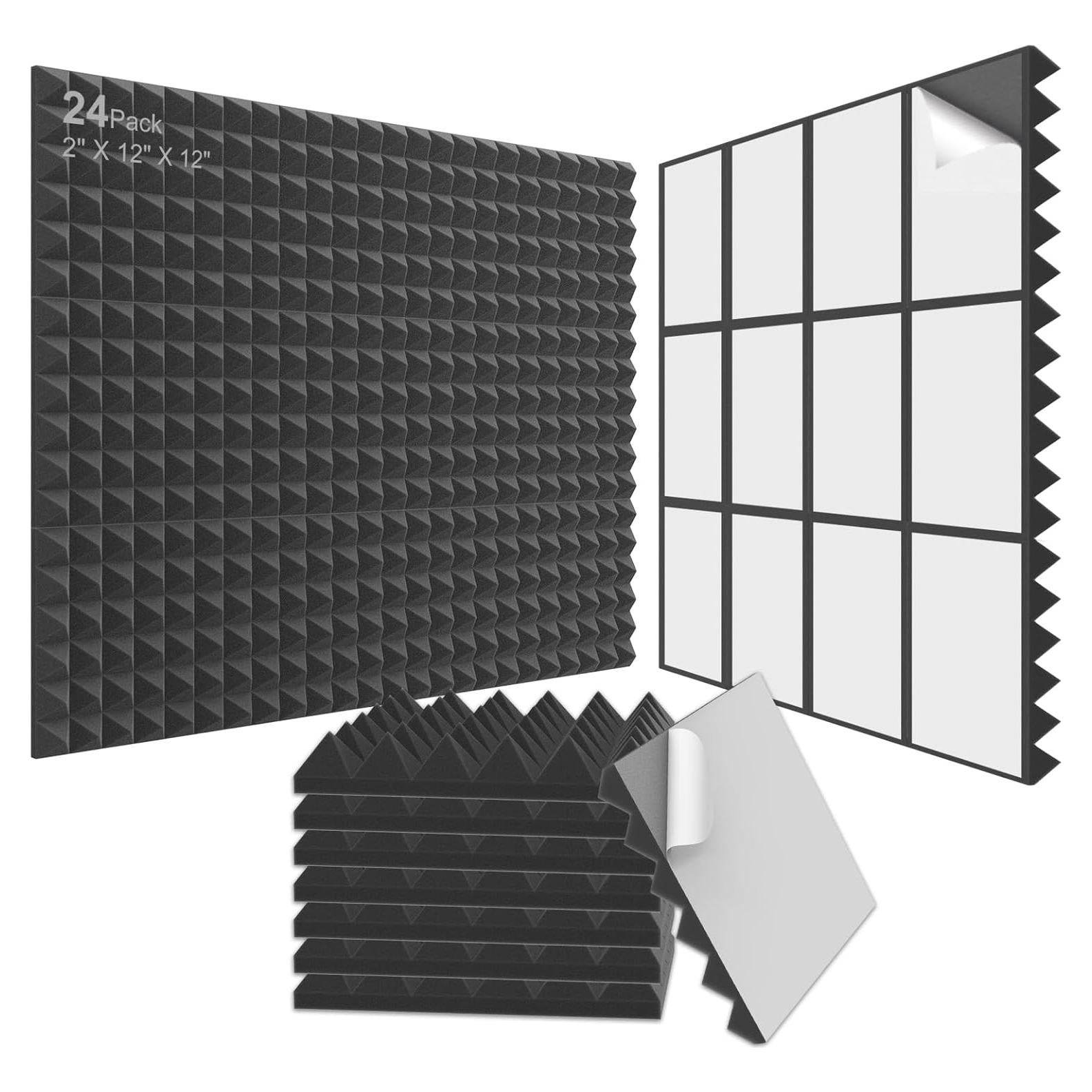 Paneles Acústicos JBER 24Pack Pirámide 5.08cm Negro