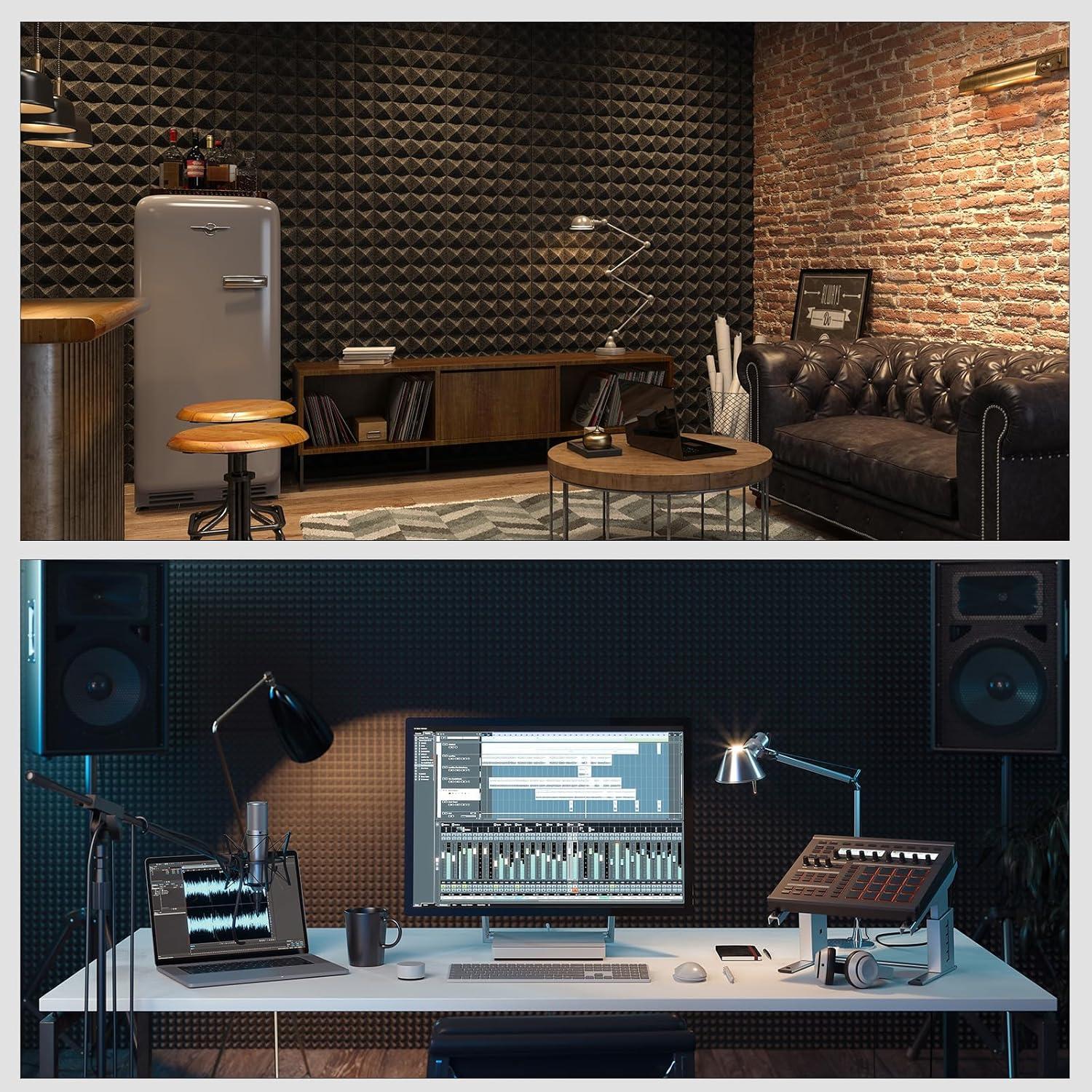 Paneles Acústicos JBER 24Pack Pirámide 5.08cm Negro