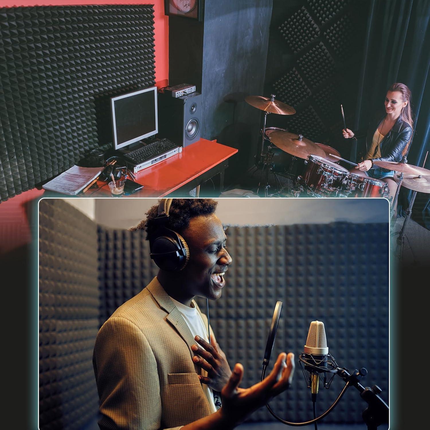 Paneles Acústicos JBER 24Pack Pirámide 5.08cm Negro