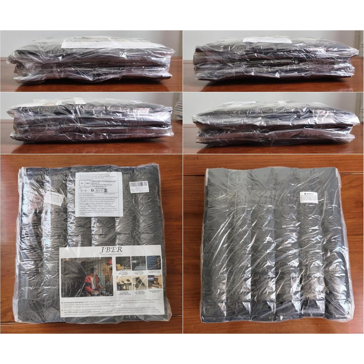 Paneles Acústicos JBER 24Pack Pirámide 5.08cm Negro