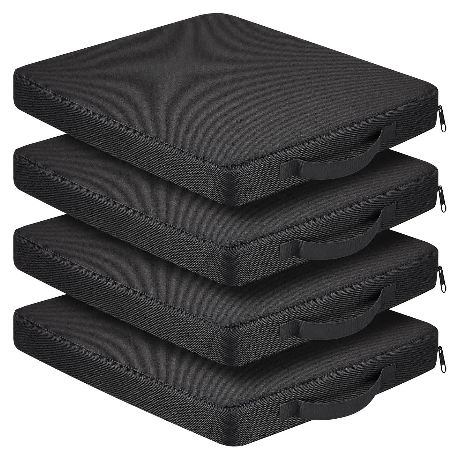 Cojín de Asiento de Estadio Portátil Juexica 4 Unidades Negro