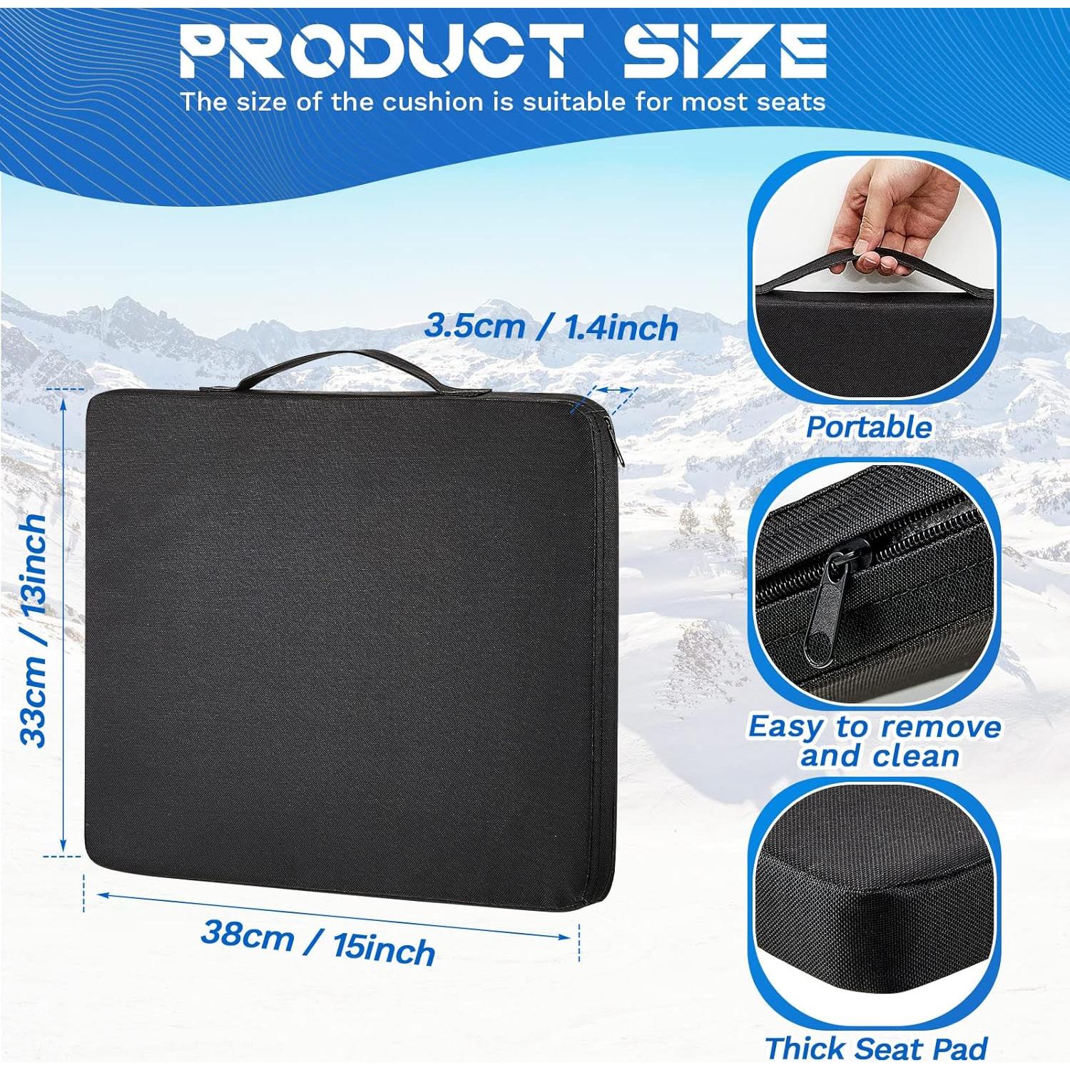 Cojín de Asiento de Estadio Portátil Juexica 4 Unidades Negro