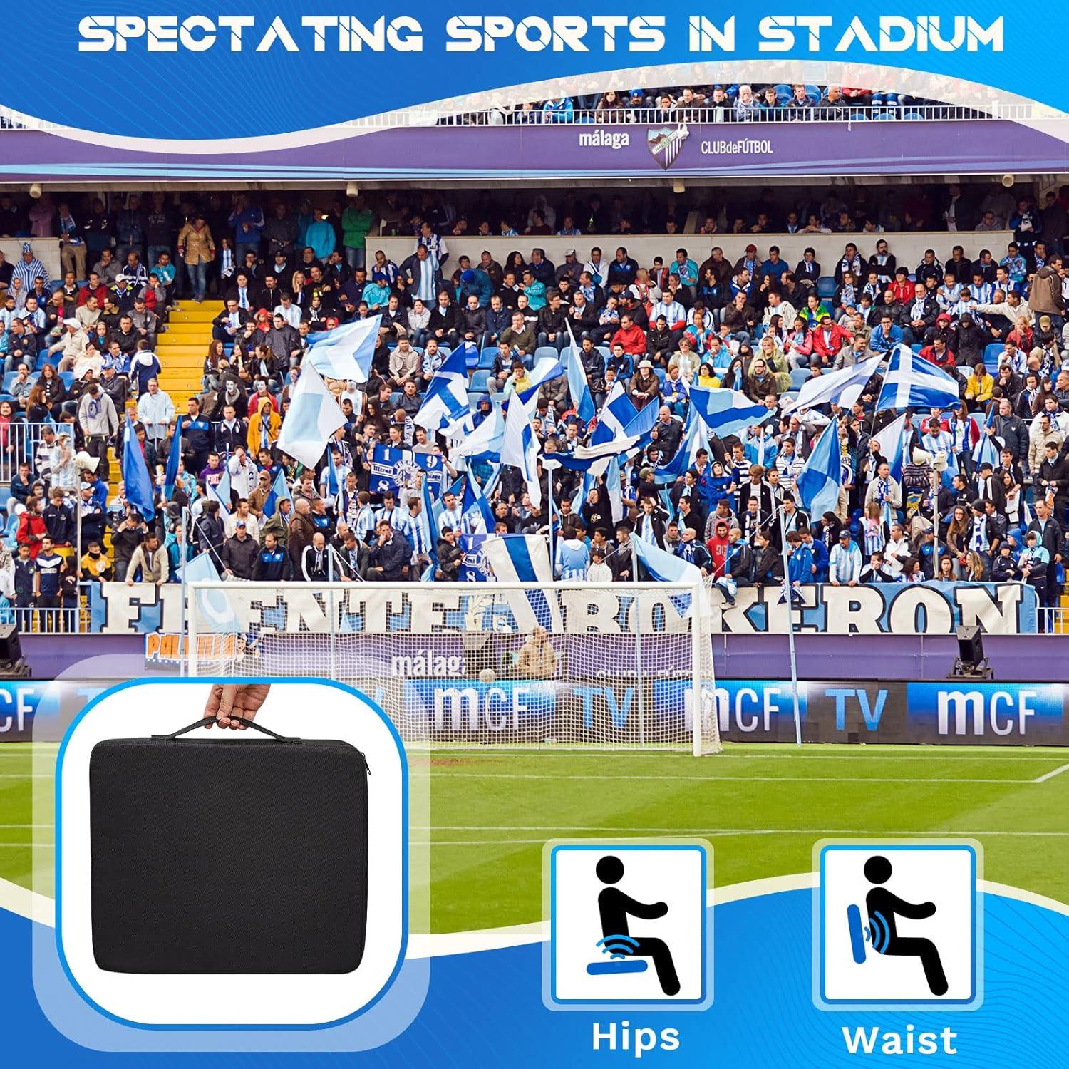 Cojín de Asiento de Estadio Portátil Juexica 4 Unidades Negro