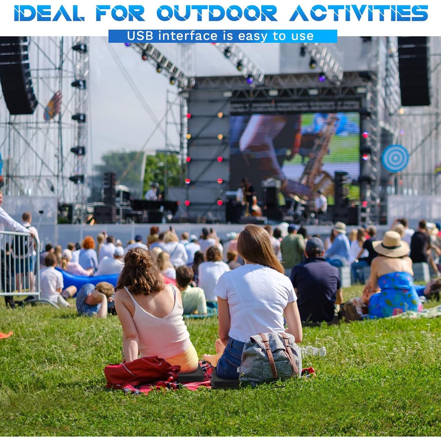 Cojín de Asiento de Estadio Portátil Juexica 4 Unidades Negro