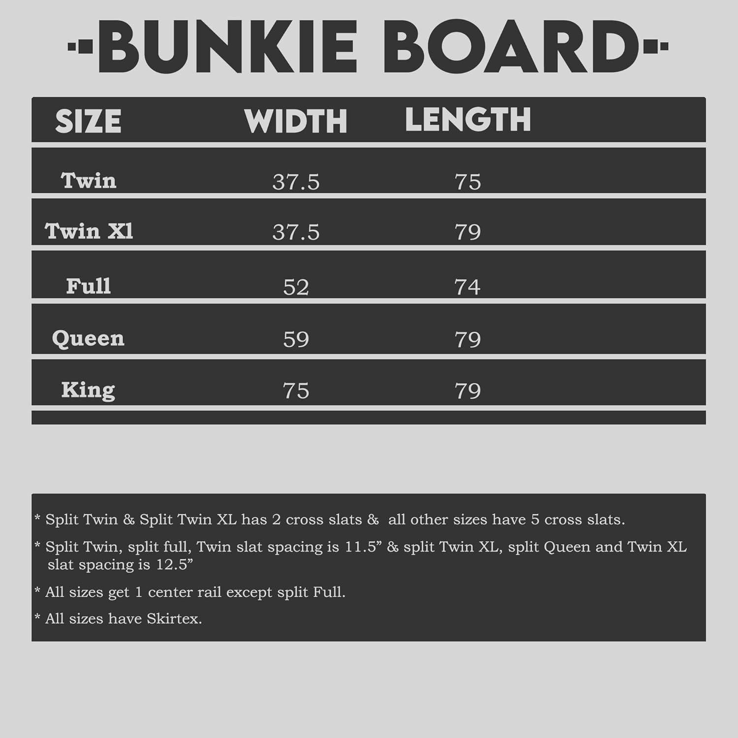 Tablero Bunkie Dividido Zutan 1.5" Juego de 2 Twin XL