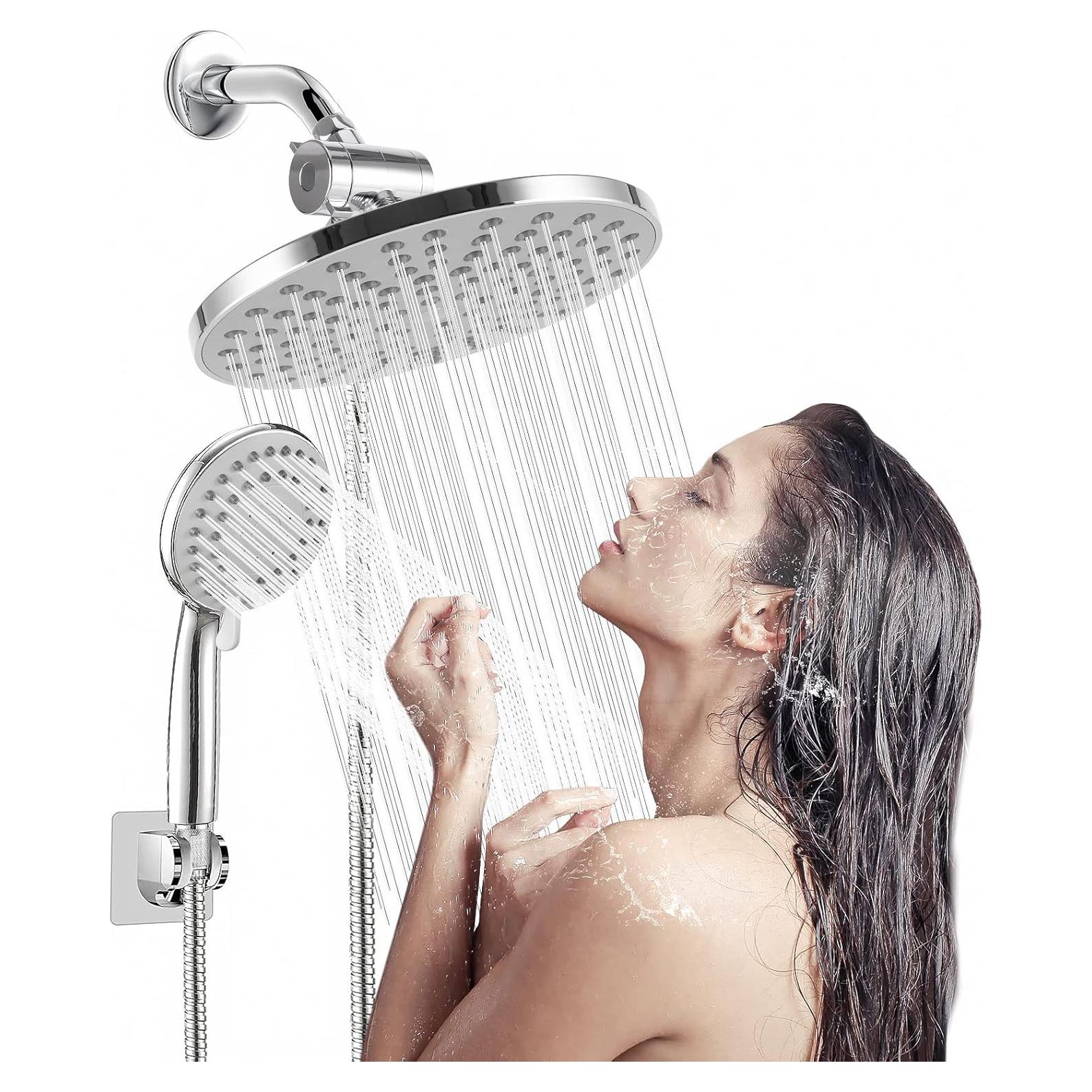 Cabezal de Ducha de Lluvia DSCD 20.32 cm y Ducha de Mano 10.16 cm