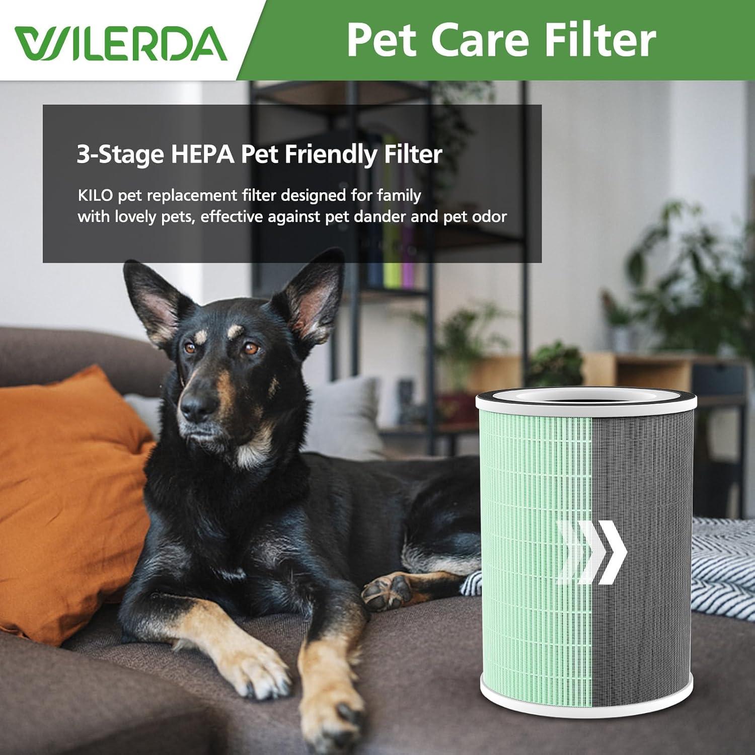 Paquete de 2 Filtros HEPA WILERDA KILO para Mascotas 360°