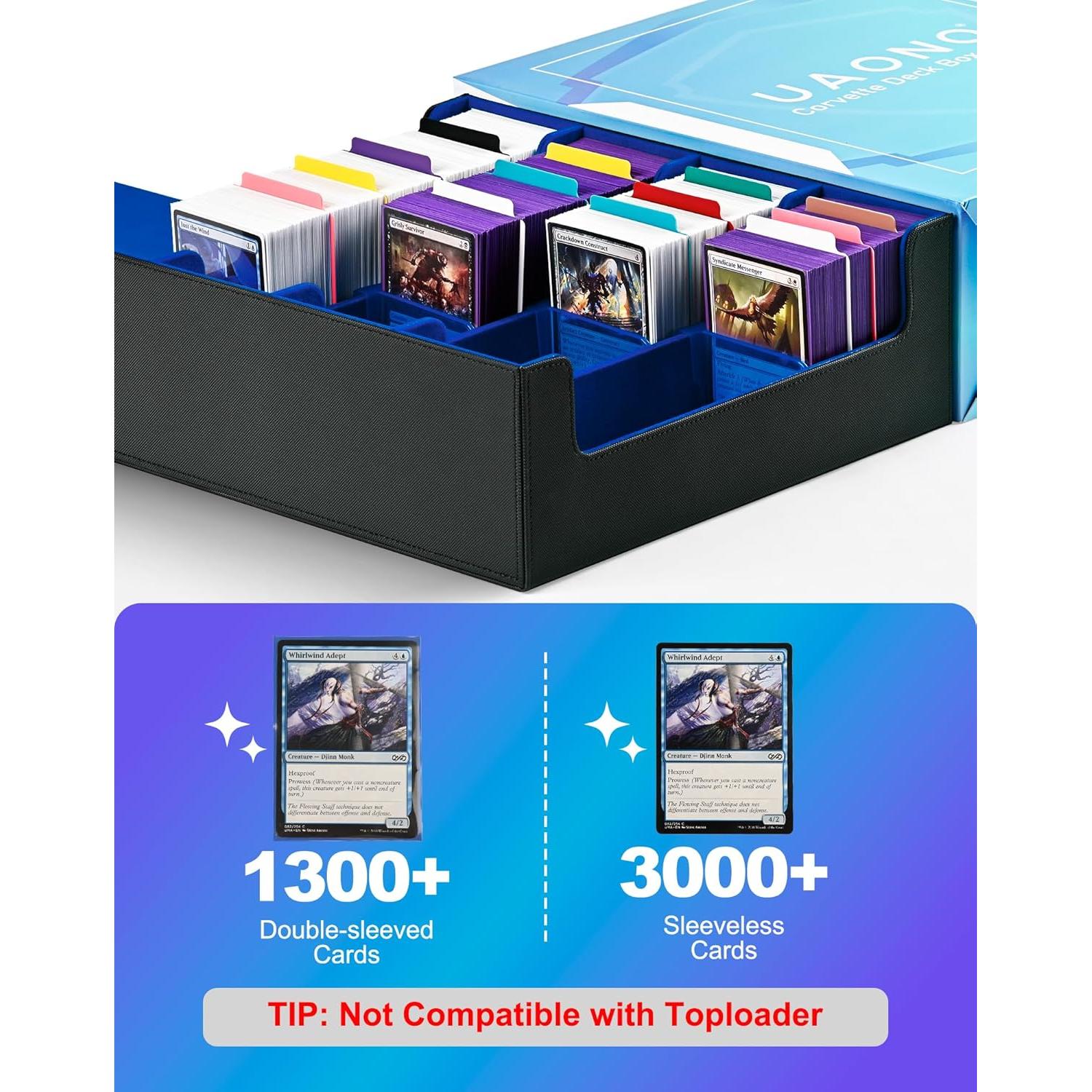 Caja de Almacenamiento de Cartas UAONO 2400+ Divisores Coloridos