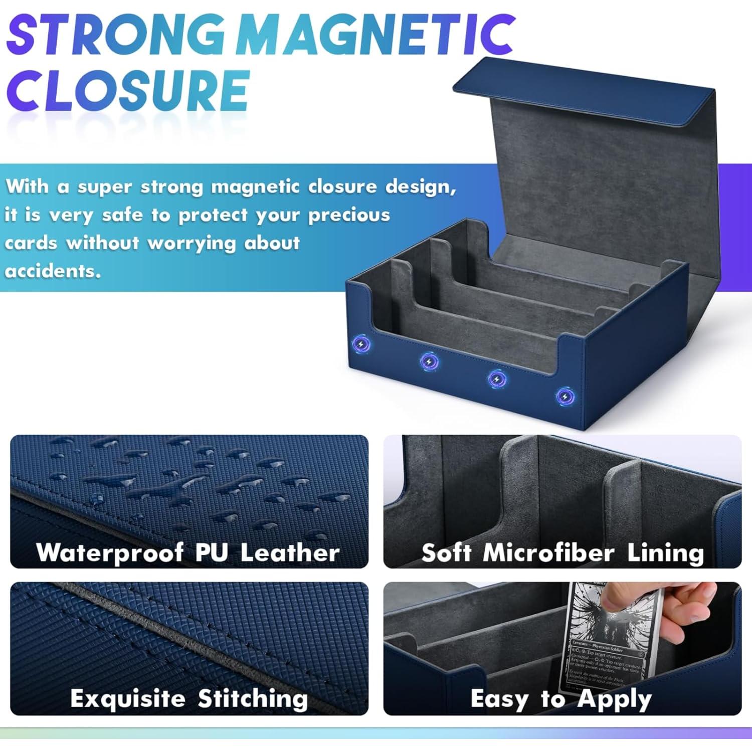 Caja de Almacenamiento de Cartas UAONO Azul 1800+ Cartas