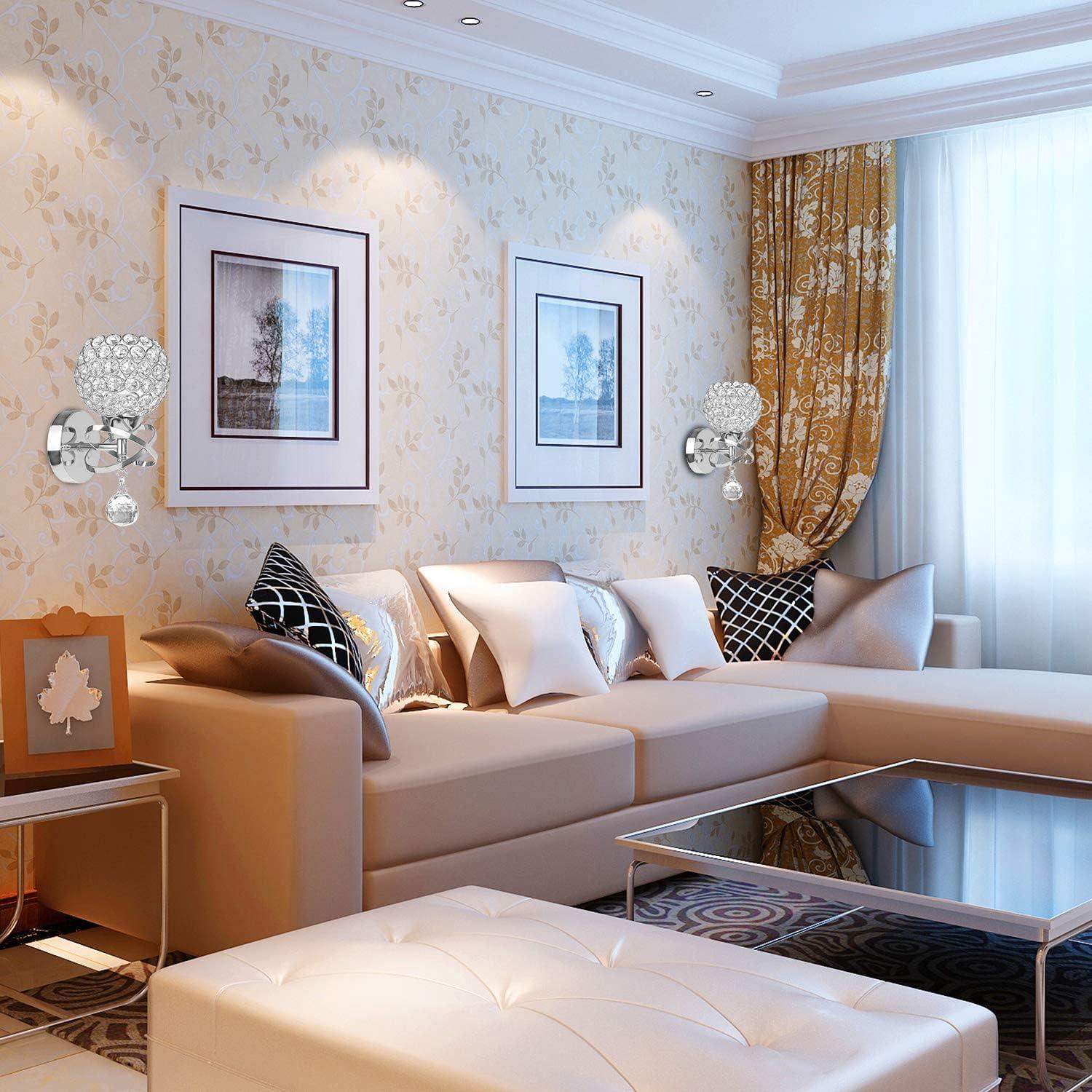 Juego de 2 Apliques de Pared de Cristal TISLYCO Plateados