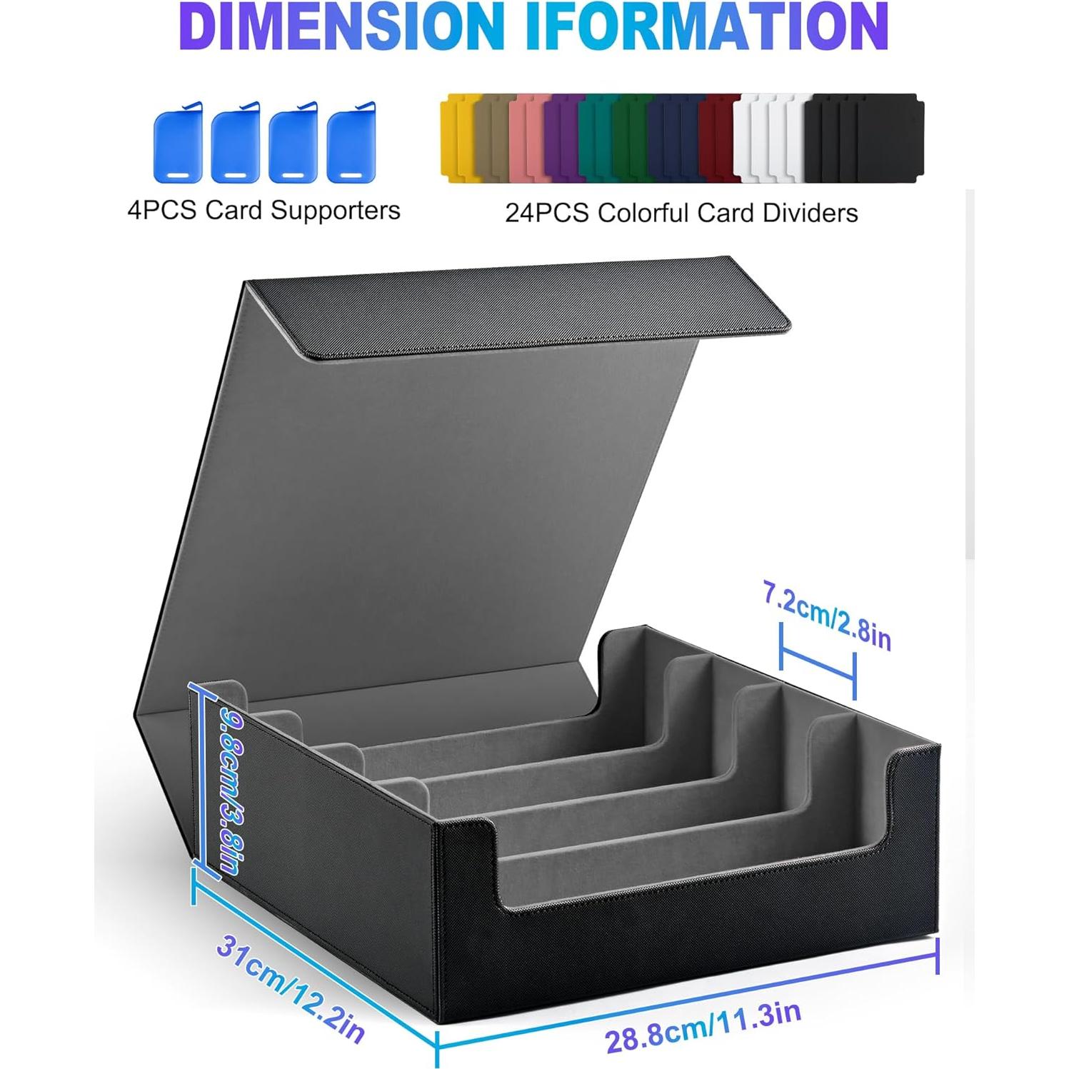 Caja de Almacenamiento de Cartas UAONO 2400+ Divisores Coloridos