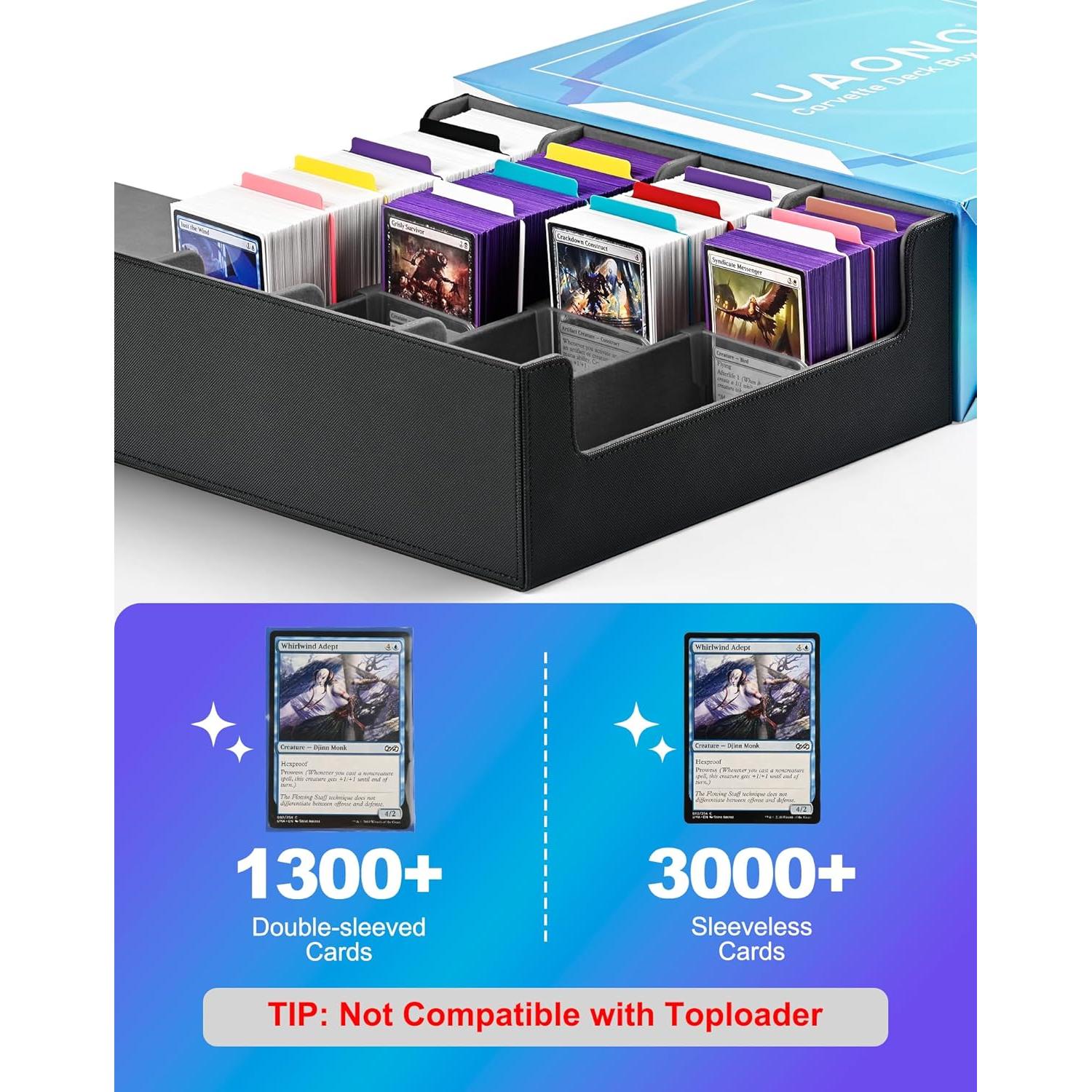 Caja de Almacenamiento de Cartas UAONO 2400+ Divisores Coloridos