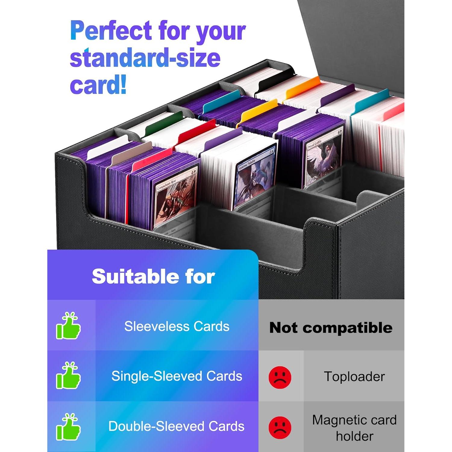 Caja de Almacenamiento de Cartas UAONO 2400+ Divisores Coloridos