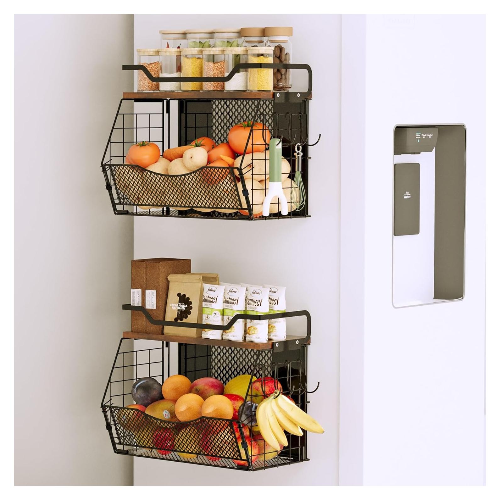 Estante Magnético para Nevera HISKIWUU 2 Paquete con Ganchos