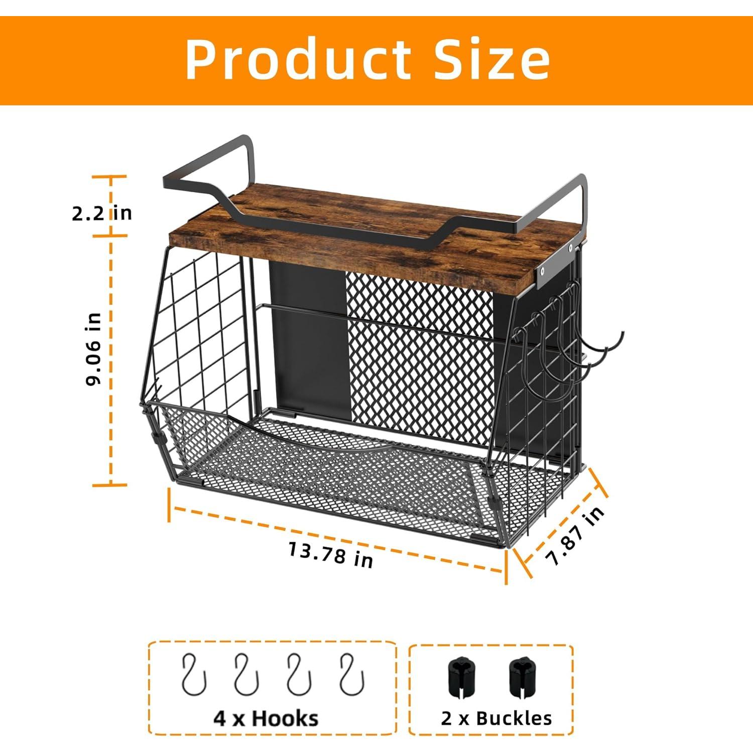 Estante Magnético para Nevera HISKIWUU 2 Paquete con Ganchos