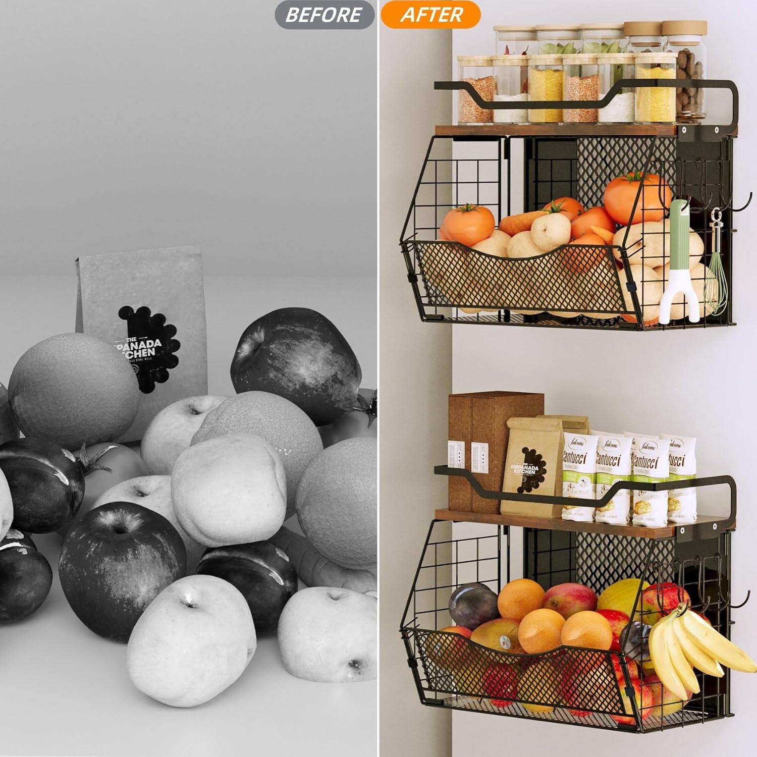 Estante Magnético para Nevera HISKIWUU 2 Paquete con Ganchos