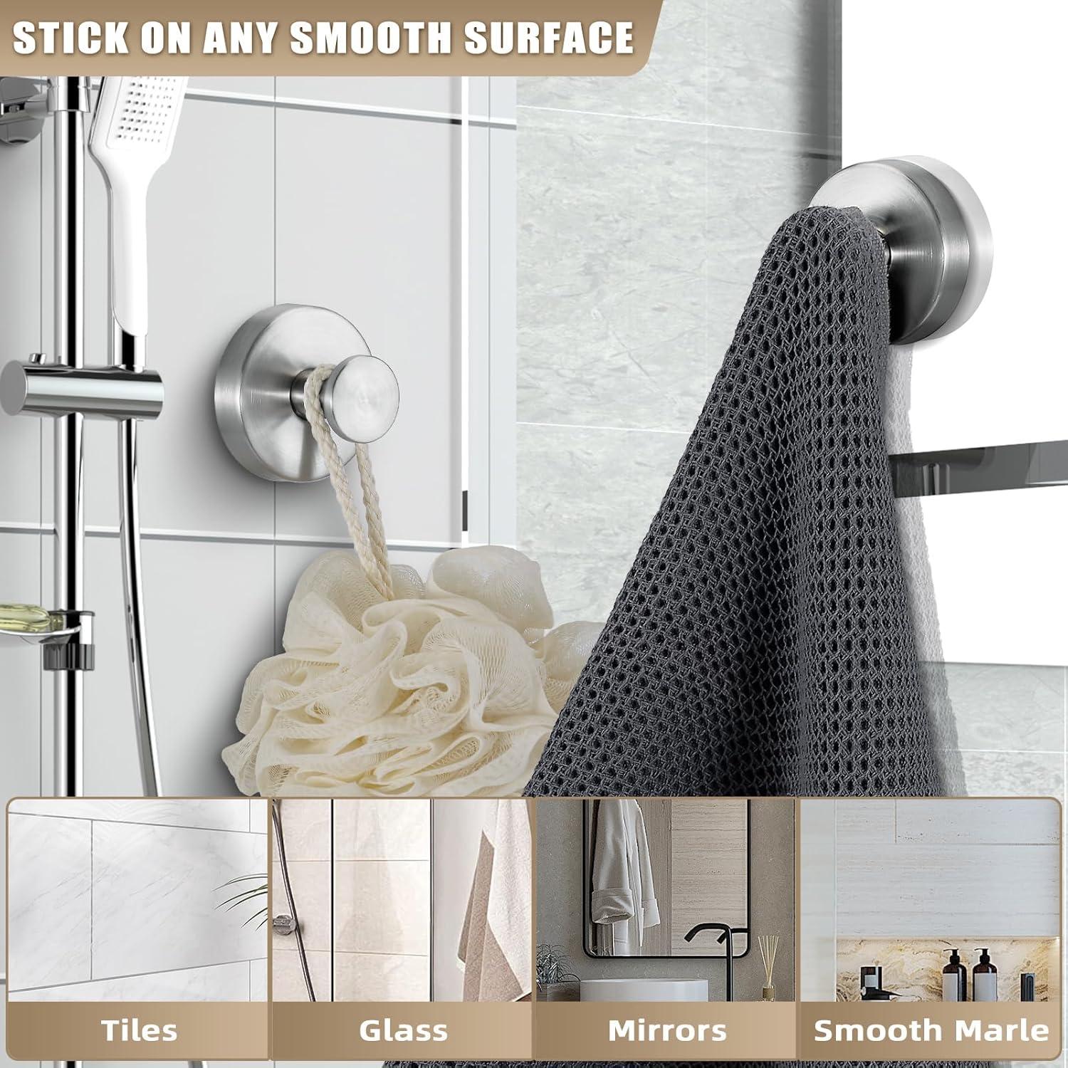 Ganchos de Ventosa Fenas para Ducha y Baño - 2 Unidades Niquelado