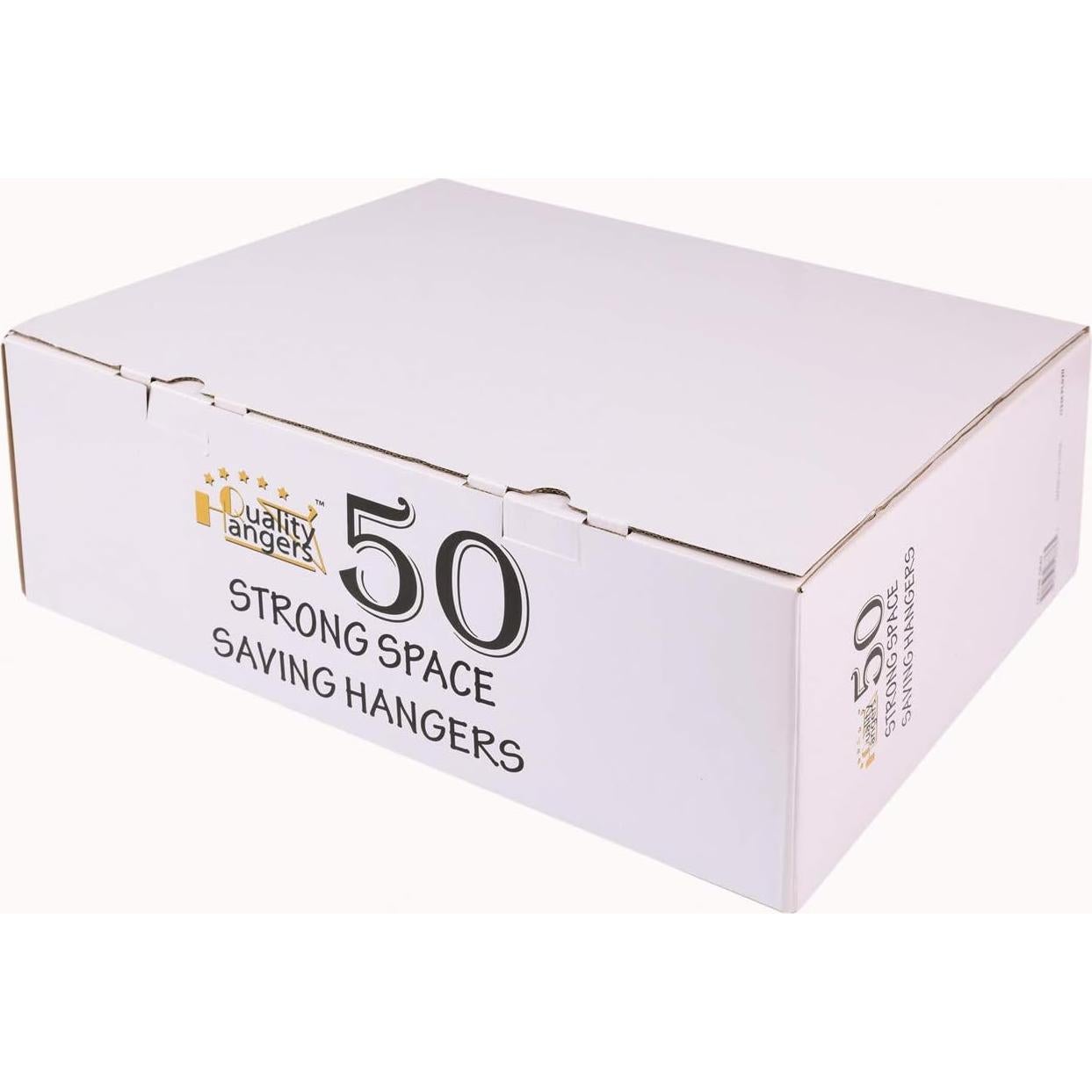 Juego de 50 Perchas de Plástico Quality Hangers Gris 44.5 cm