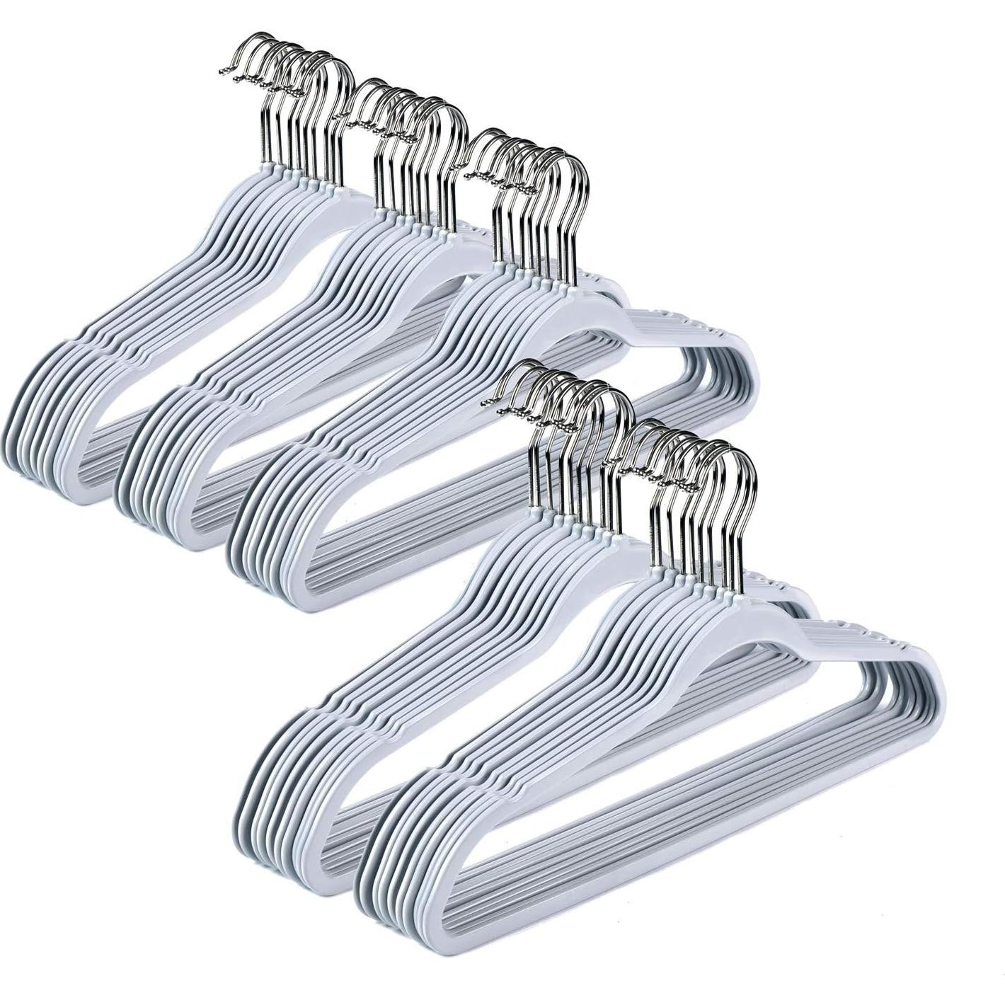Juego de 50 Perchas de Plástico Quality Hangers Gris 44.5 cm