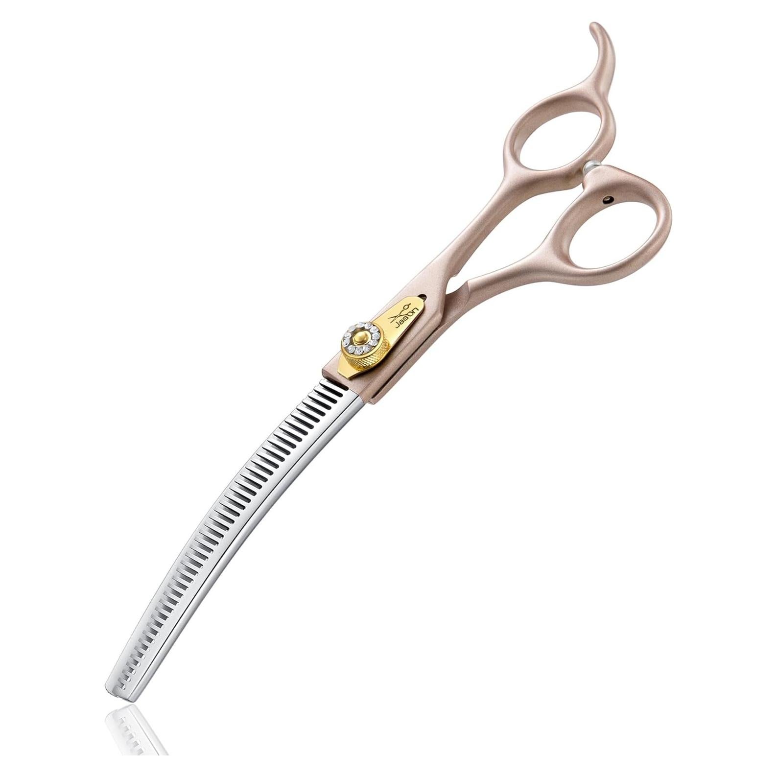 Tijeras de adelgazado curvadas JASON 7" acero inoxidable