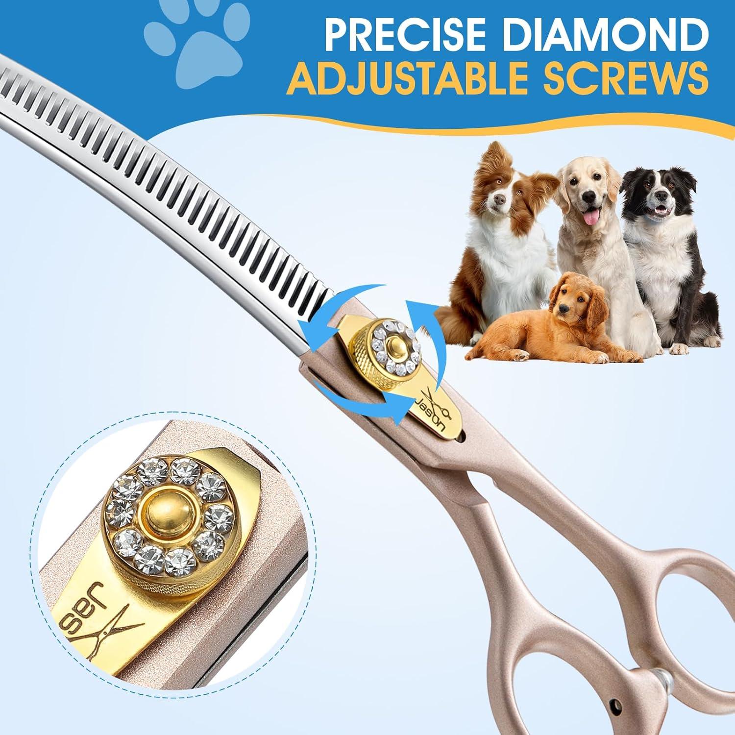 Tijeras de adelgazado curvadas JASON 7" acero inoxidable