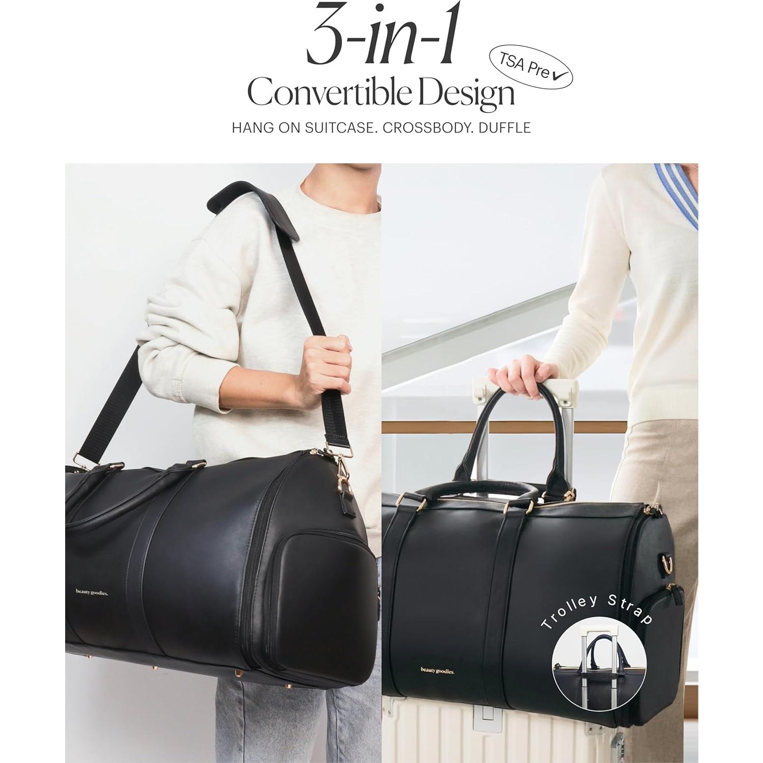 Bolsa de Ropa de Viaje BeautyGoodies Duffle Negra 35.5x30.5cm