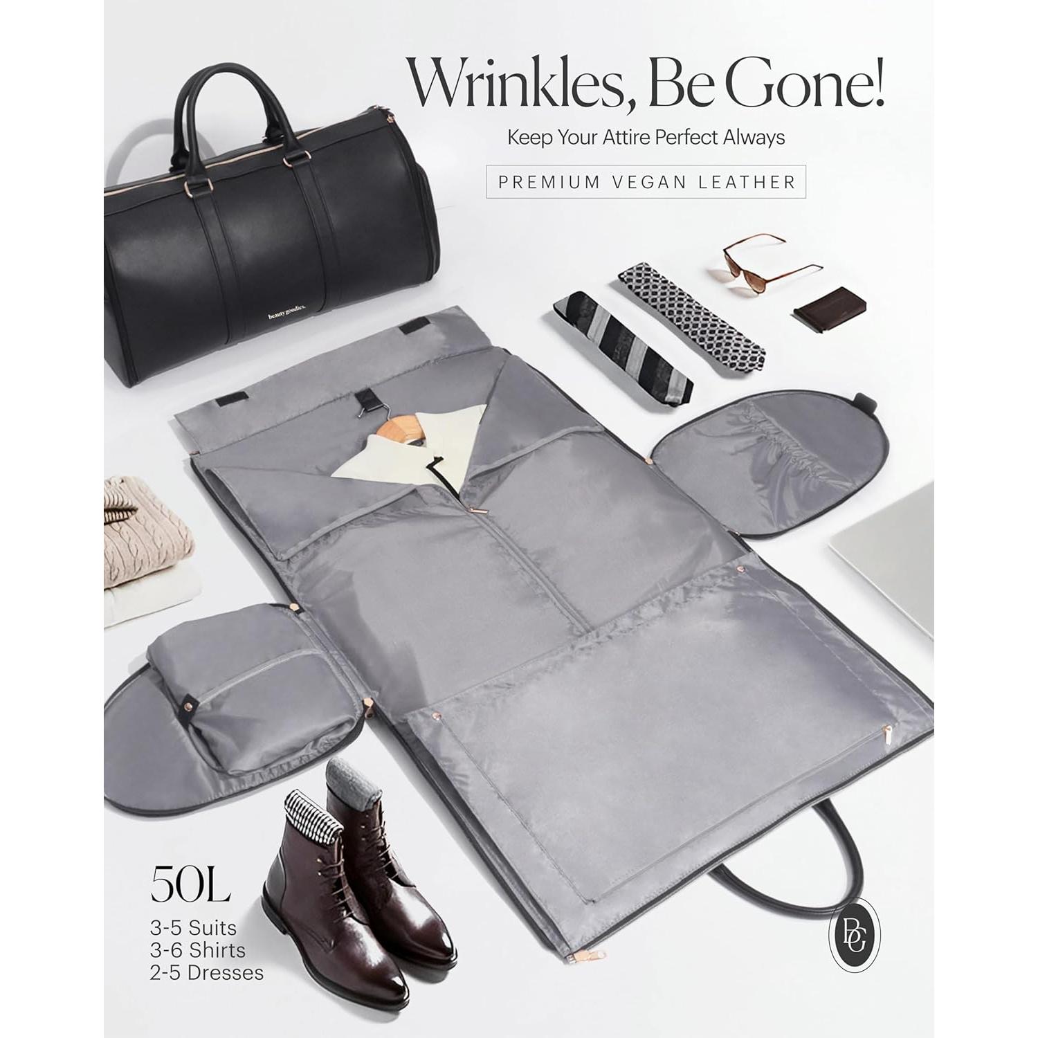 Bolsa de Ropa de Viaje BeautyGoodies Duffle Negra 35.5x30.5cm