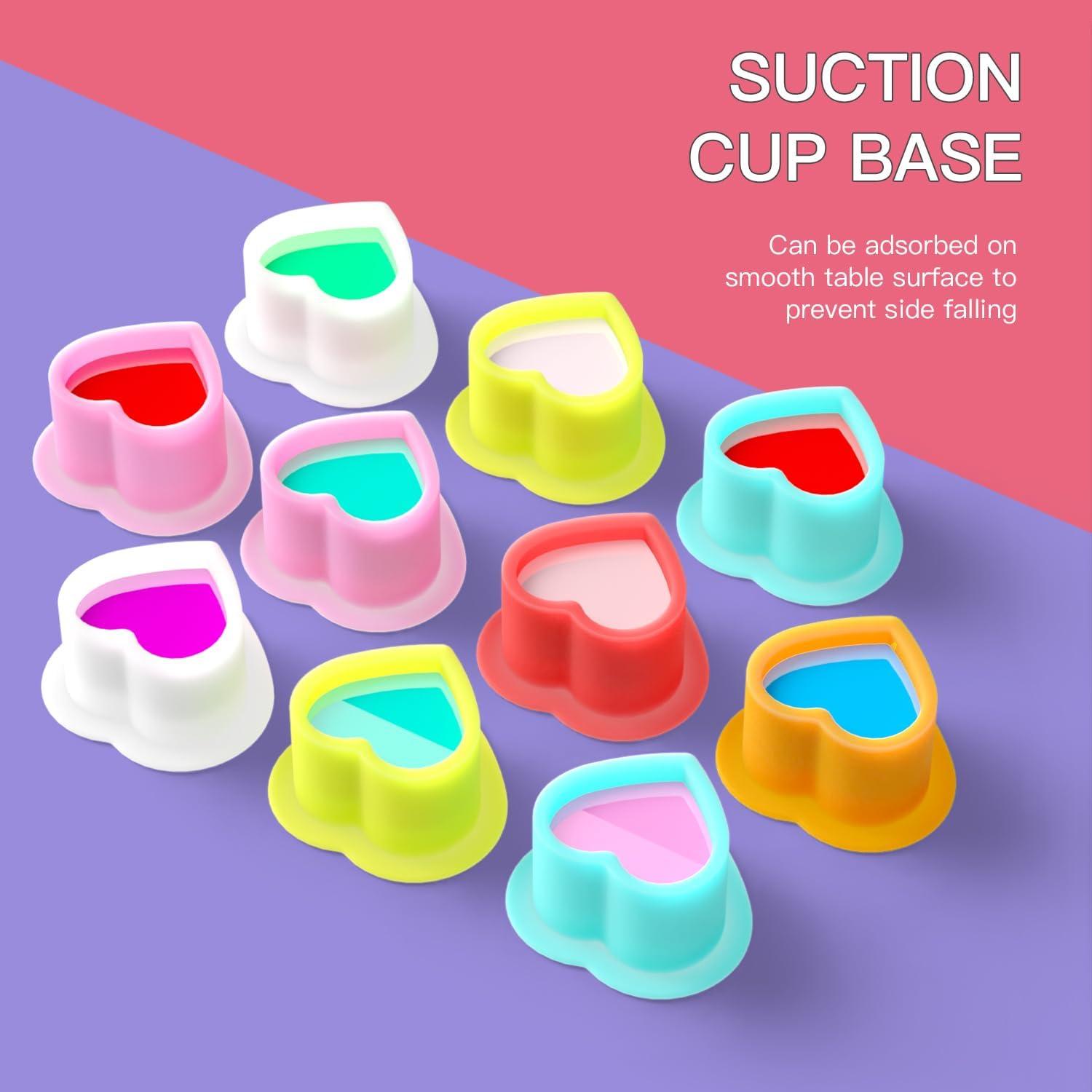 Tazas de Tinta para Tatuaje OZER 200pcs Silicona Corazón Cian