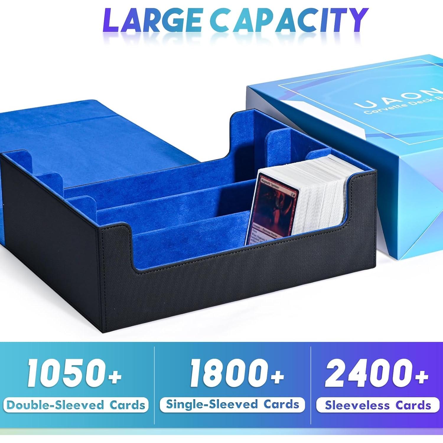 Caja de Almacenamiento de Cartas UAONO 1800+ Magnética Negro/Azul
