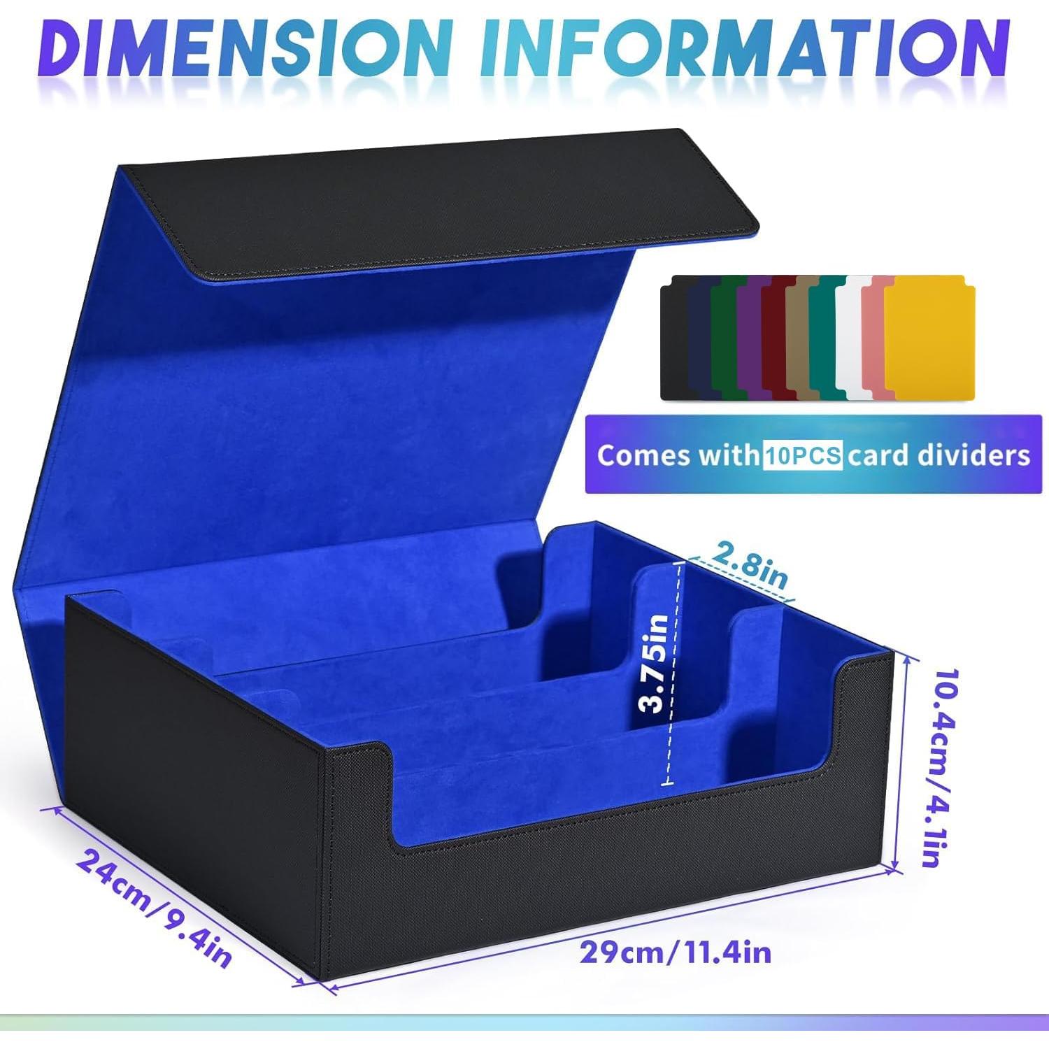 Caja de Almacenamiento de Cartas UAONO 1800+ Magnética Negro/Azul