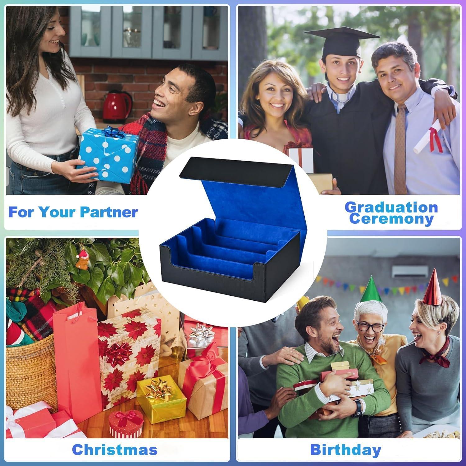 Caja de Almacenamiento de Cartas UAONO 1800+ Magnética Negro/Azul