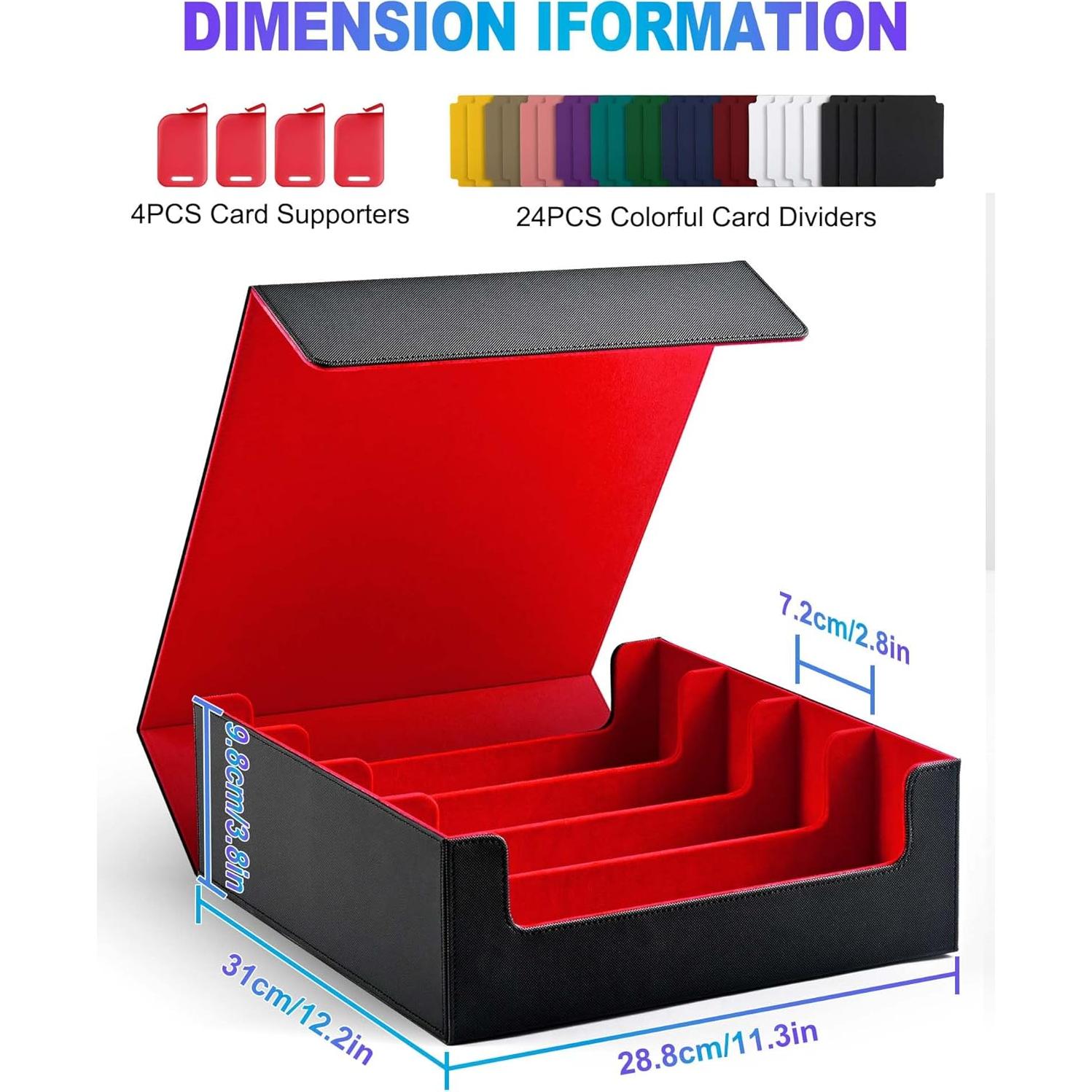 Caja de Almacenamiento de Cartas UAONO 2400+ Negro y Rojo