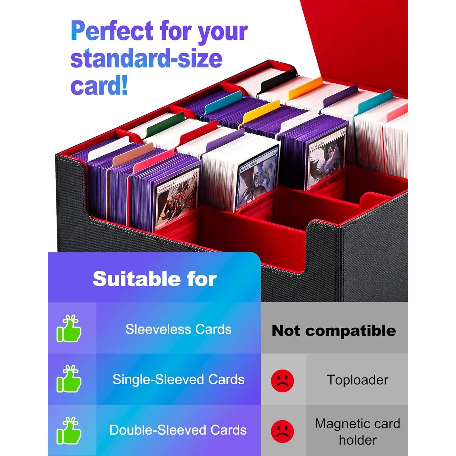 Caja de Almacenamiento de Cartas UAONO 2400+ Negro y Rojo