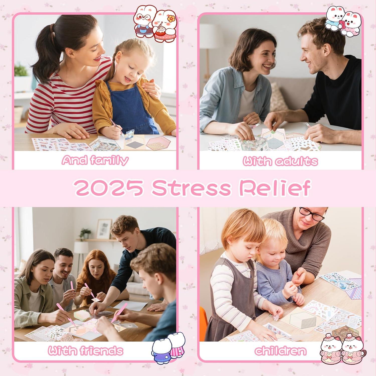 10 Sets de Stickers 3D Lestp para Alivio del Estrés